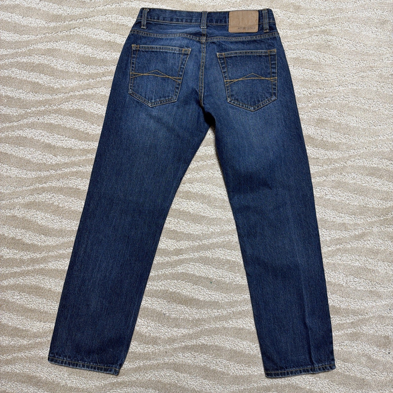 Aeropostale Mens Jeans 28x28 Blue Denim Essex Straight Leg Whisker