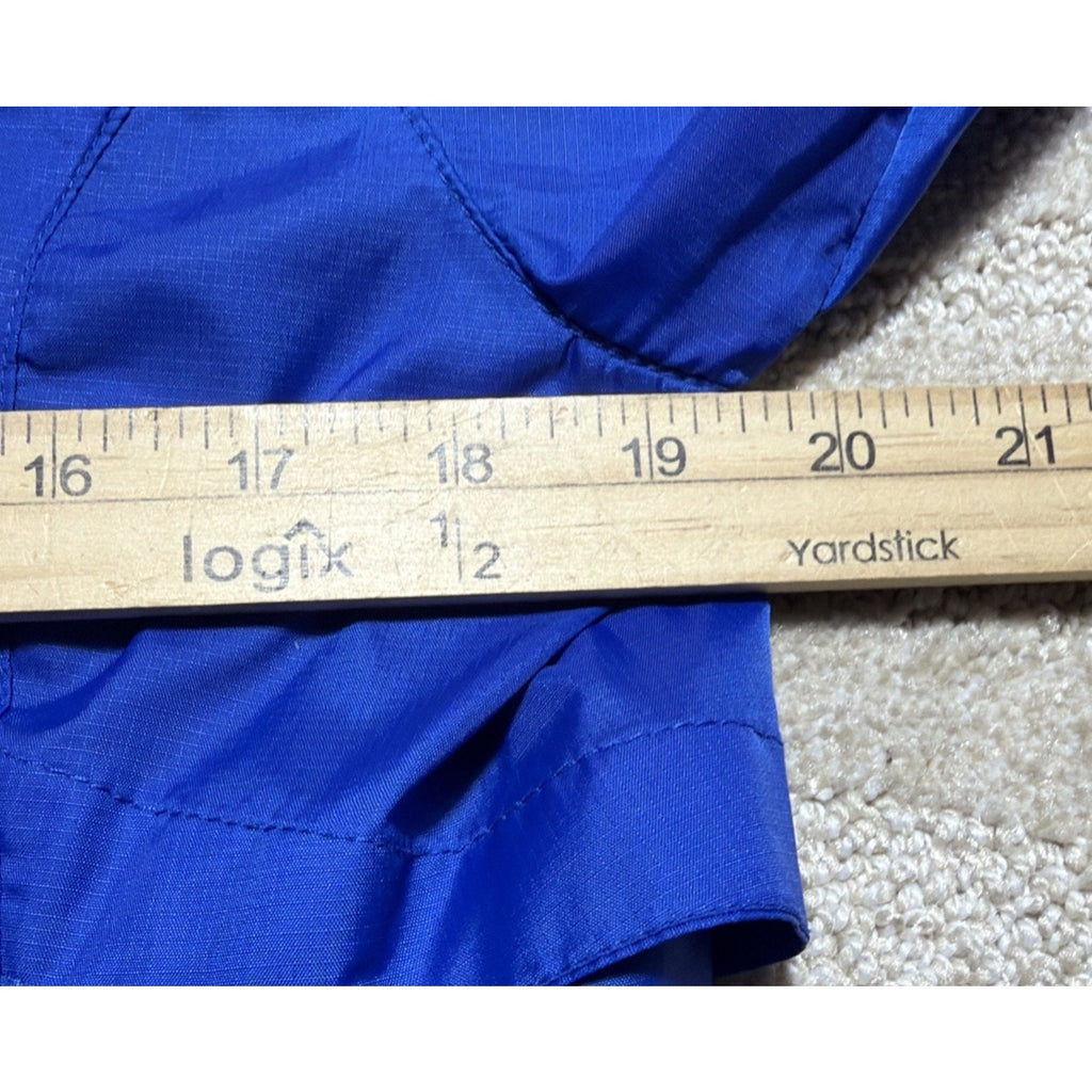 EDDIE BAUER Women's M Packable Rain Jacket Royal Blue Company Logo Karmak