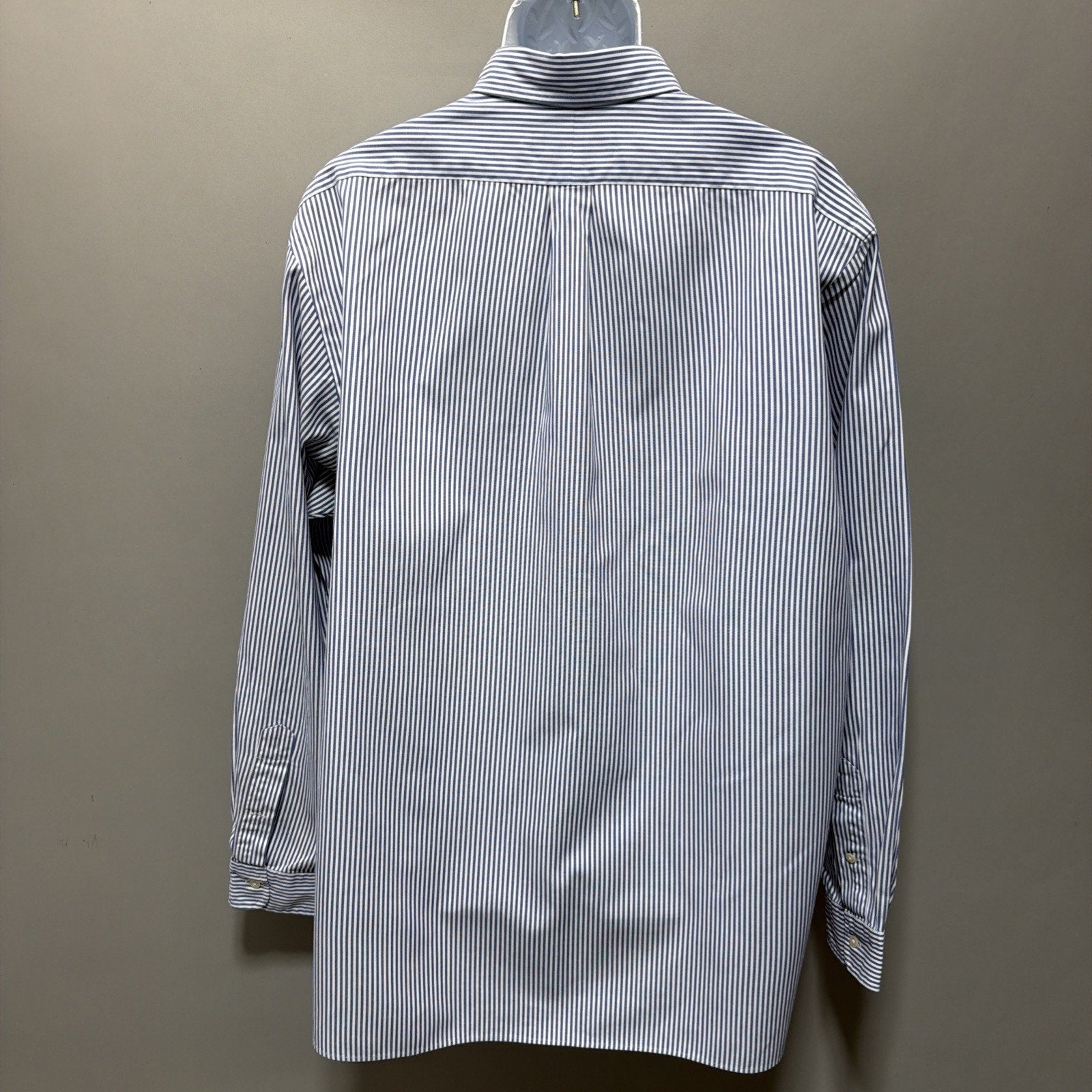 Ralph Lauren Mens Size 2XL 18 / 46 Striped Oxford Shirt Blue 100% Cotton