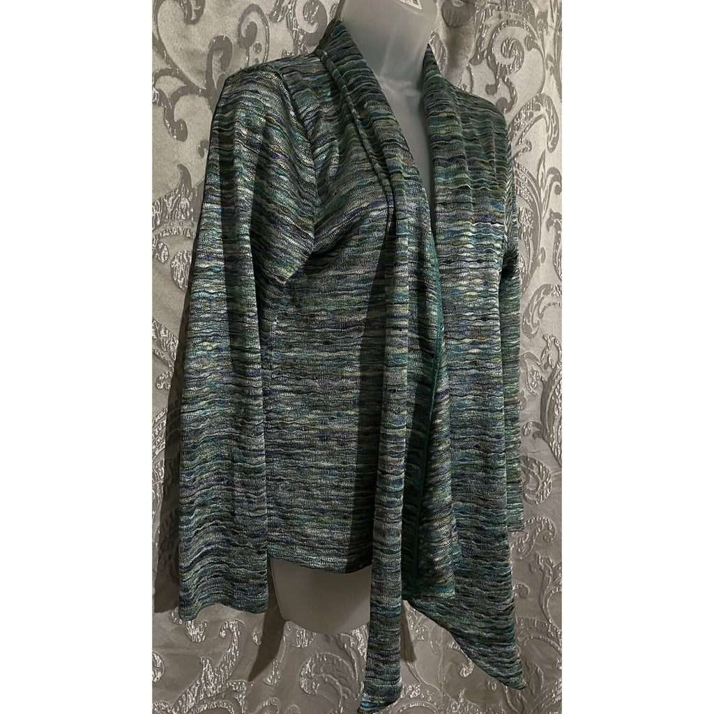 Cable & Gauge womens medium long sleeve green open front cardigan