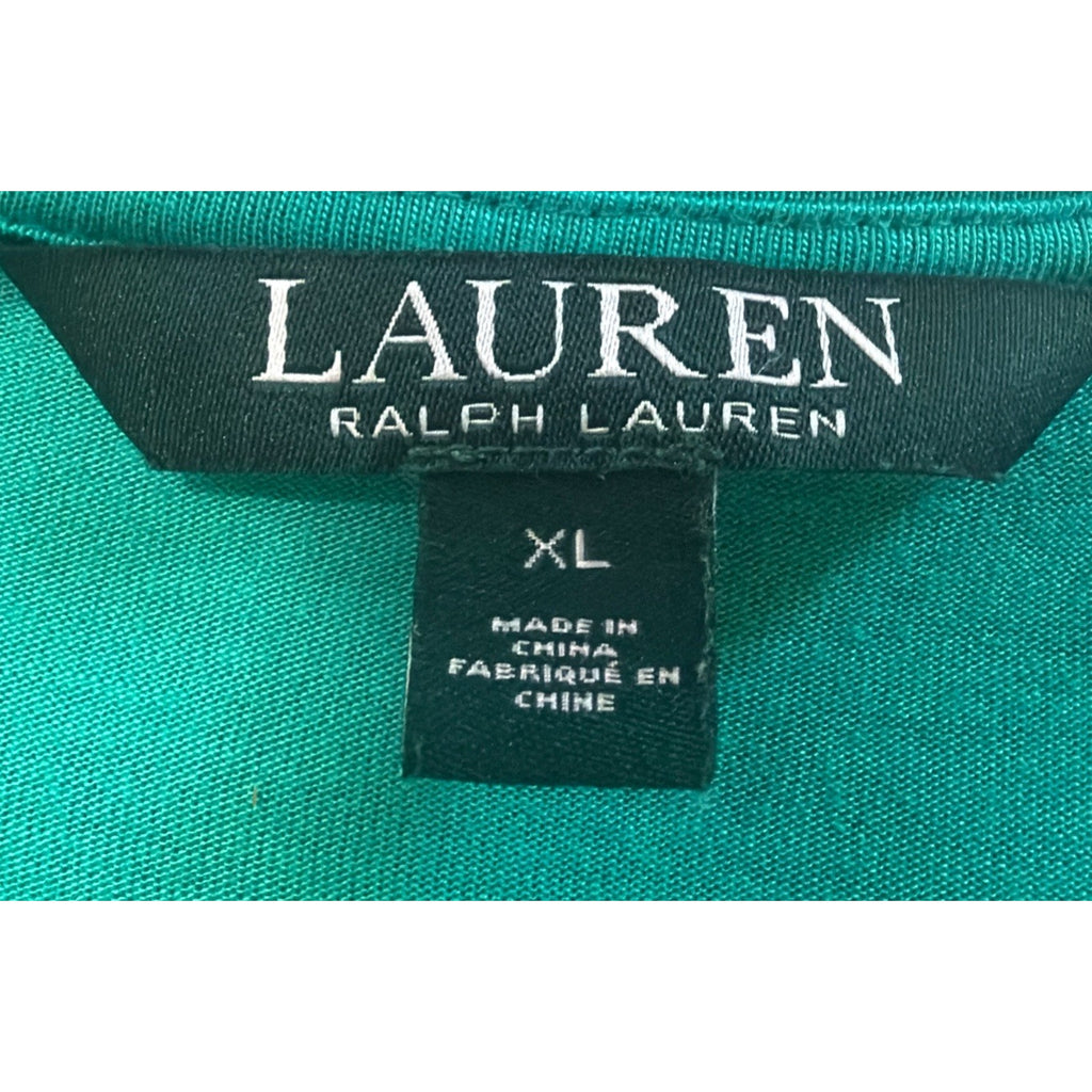 Lauren Ralph Lauren Tunic Tee Womens Size XL Aqua Blue Lightweight Side Slits