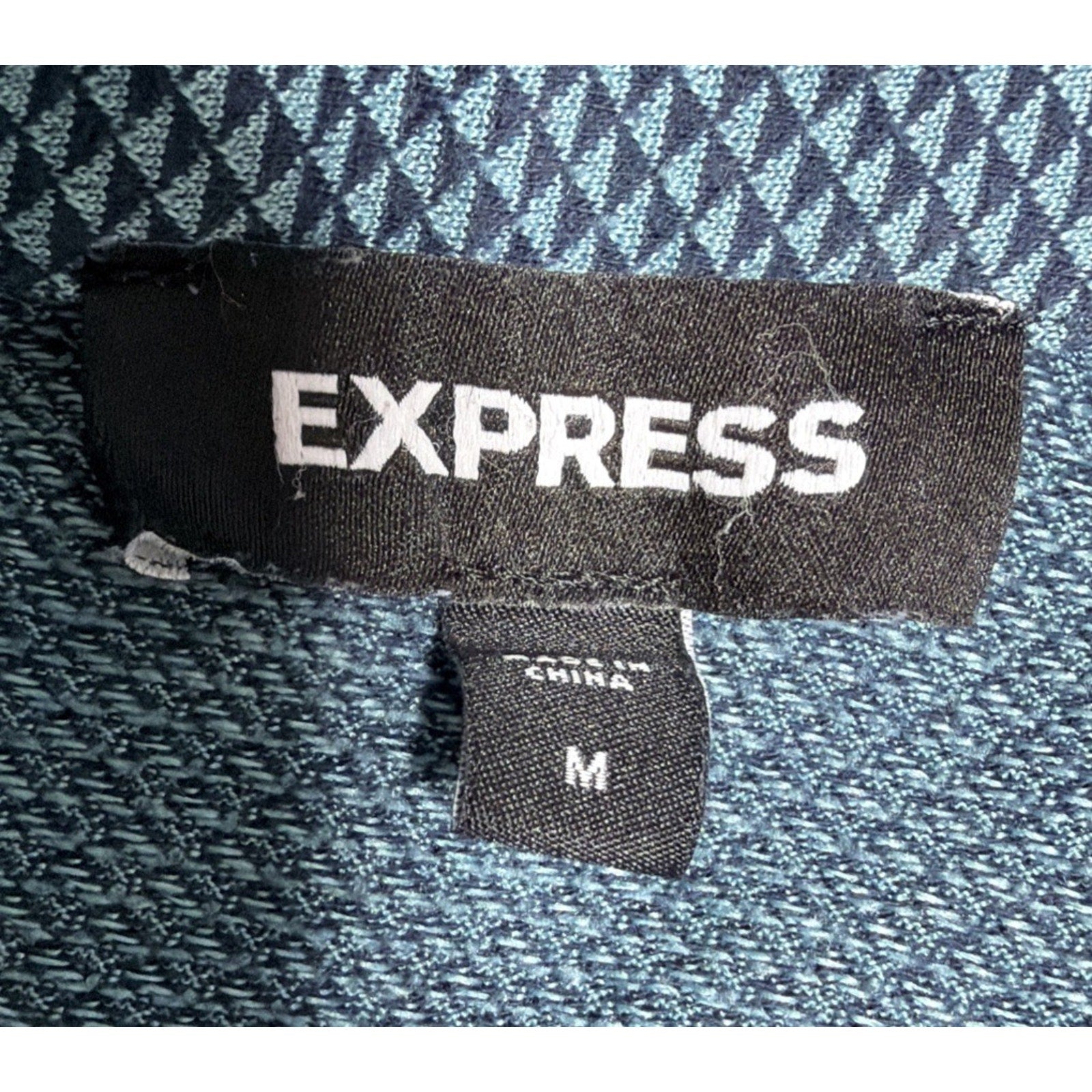 Express Geo Pique Everyday Performance Polo Sz M Casual Preppy