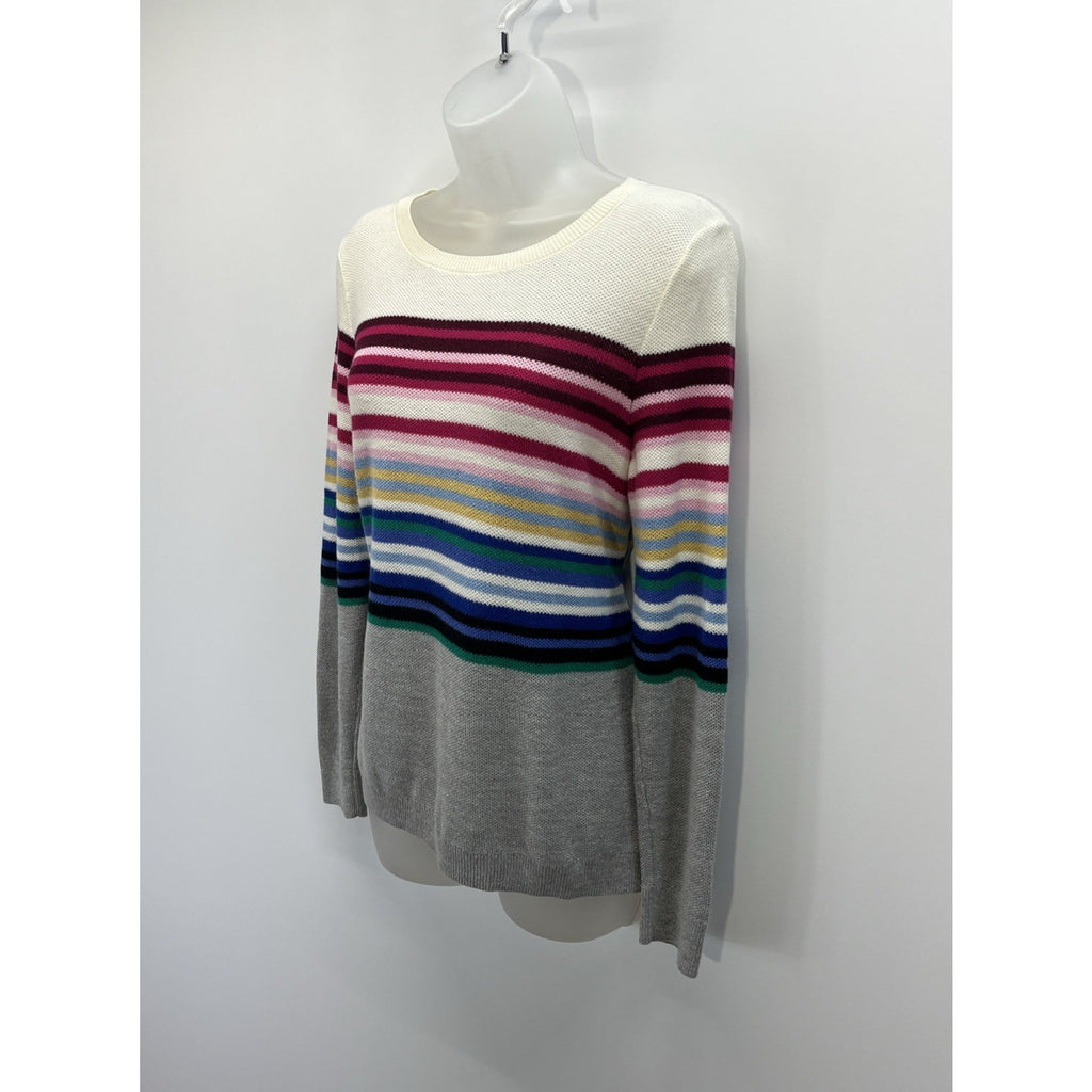 Talbots Pullover Multicolor Stripe Cashmere Blend Long Sleeve Sweater Size M