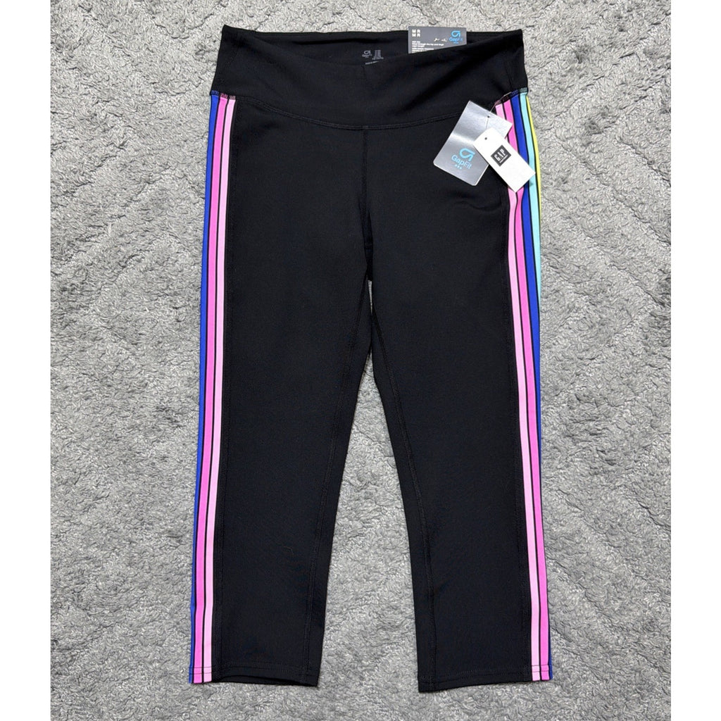 NWT Gap Fit gfast Yoga Leggings "Power GFAST PA" Black & Pink Running Size M