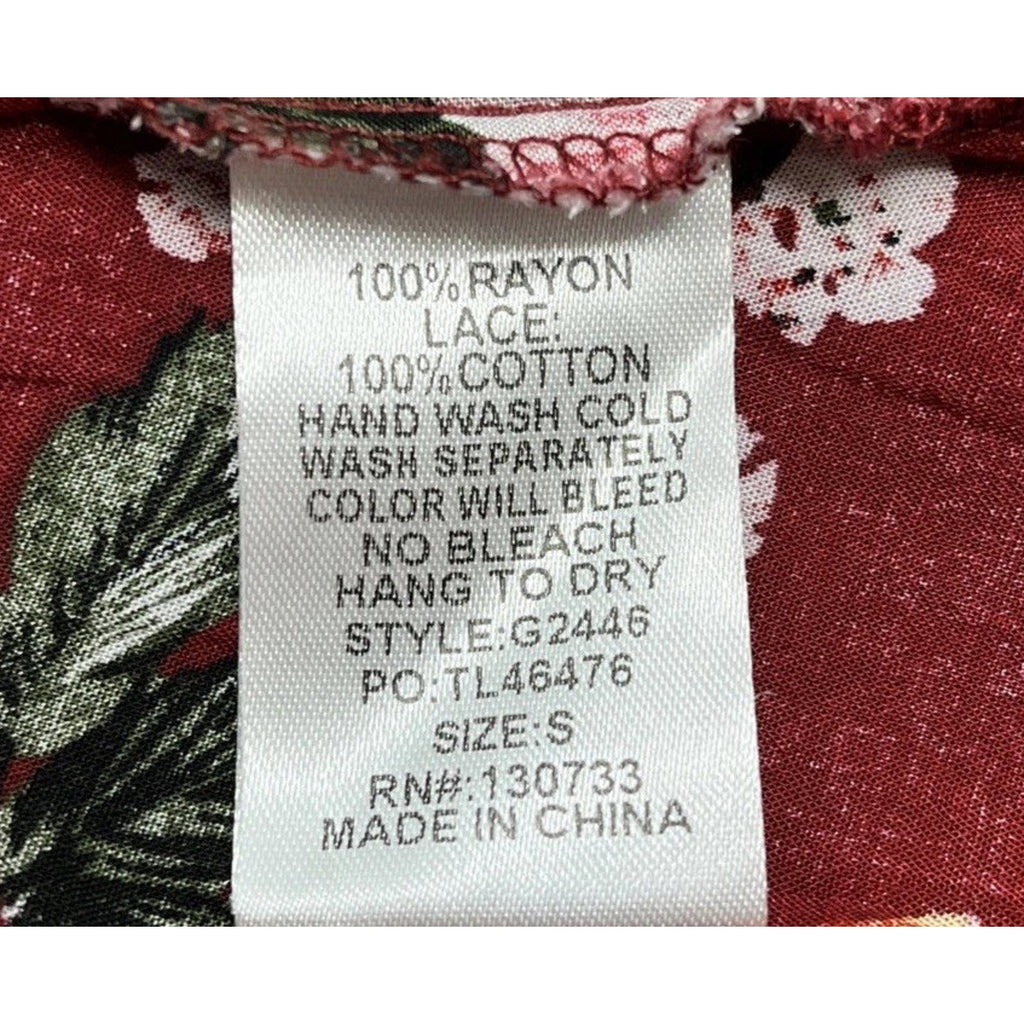 Umgee Wine ruffled embroidered Boho keyhole Swing dress Size Small