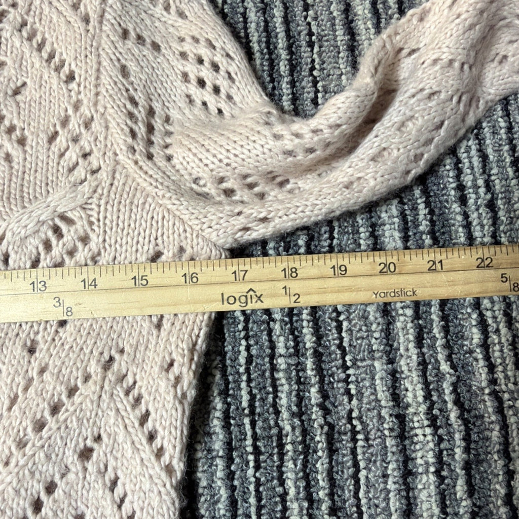 LOFT lacy knit beige blush wool blend pullover sweater Size XS Petite