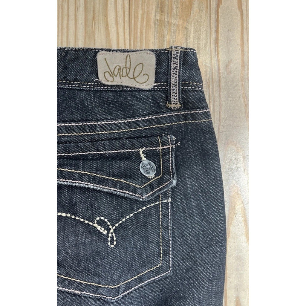 Myth Of Jade Women's 9 Black Flare Bootcut Dark Wash Cotton Blend Stretch Jeans