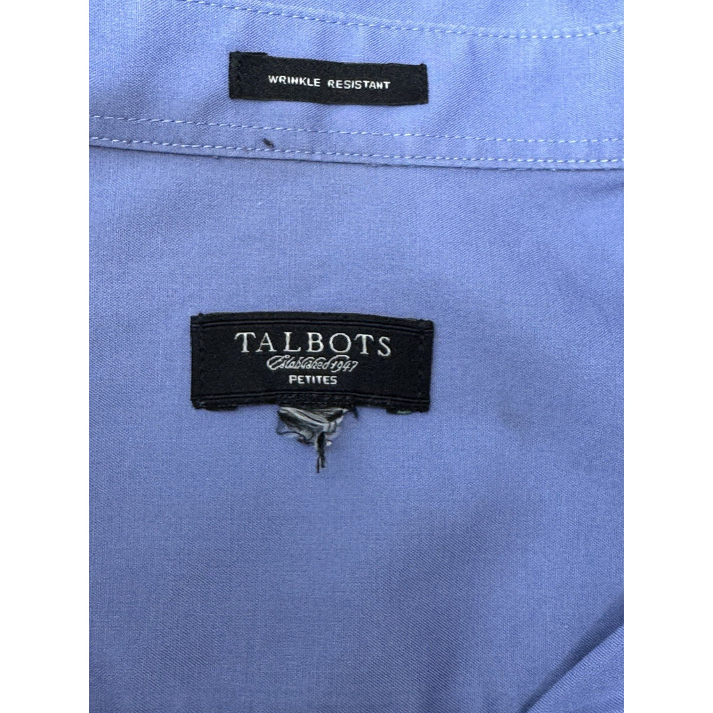TALBOTS Blue Wrinkle Resistant Stretch Cotton Fabric Button Up Women’s Size 1XP