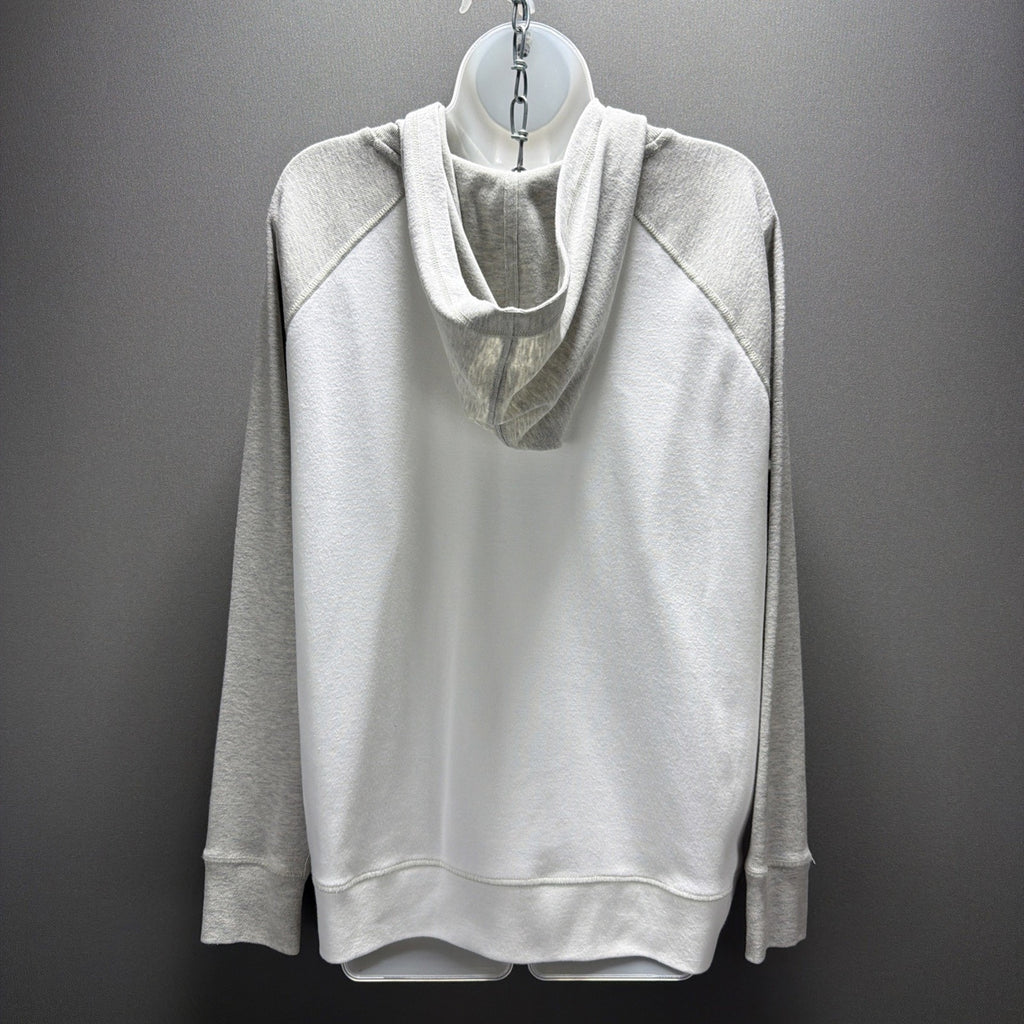 Eddie Bauer Raglan Hooded Sweatshirt Womens XL Legend Wash White Gray