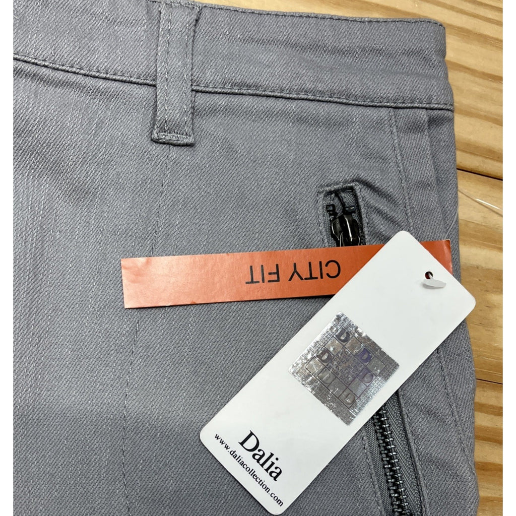NWT Dalia Collection Denim Skirt Size 8 Stretch Cotton Zip Pockets Mini Gray