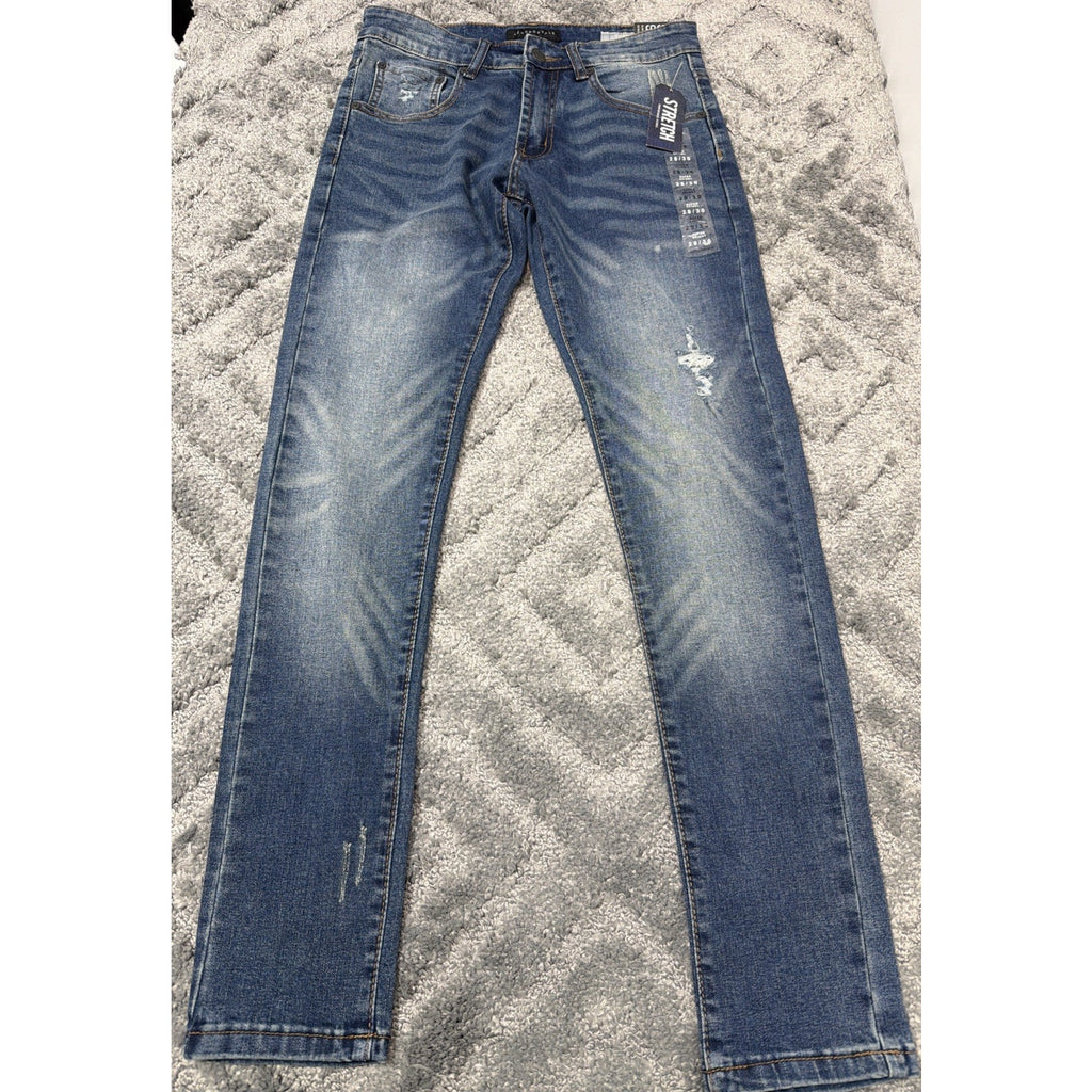 Aeropostale Super Skinny Jeans Men's 28x30 Blue Distressed Casual New With Tags