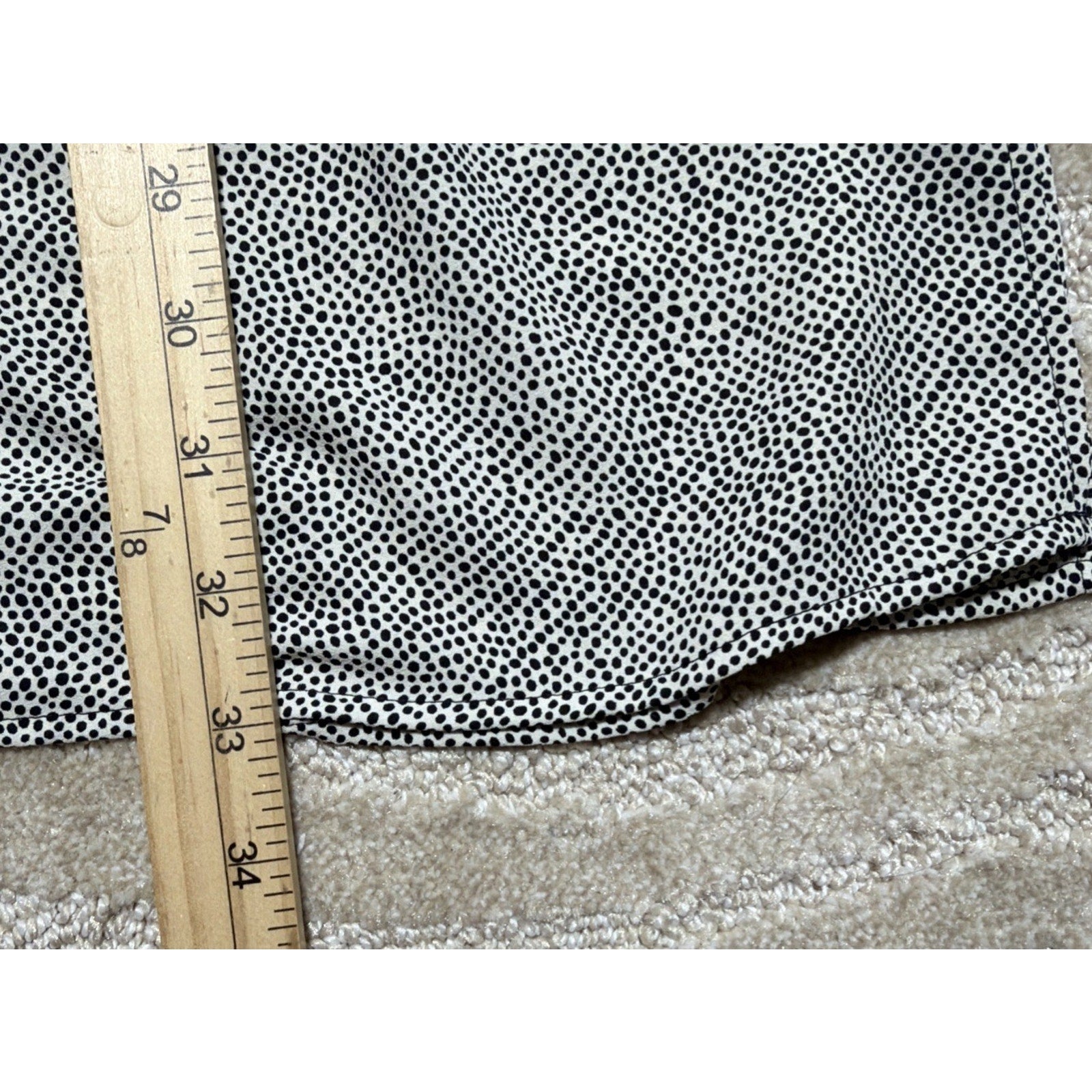 Anne Klein Women’s Tunic Blouse Medium Black White Polka Dot Split Neck NWT