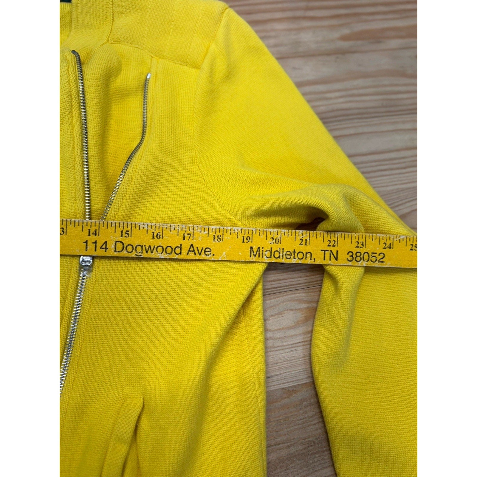 Lauren Ralph Lauren 100% Cotton Yellow Moto Jacket Sweater Women’s Size XL