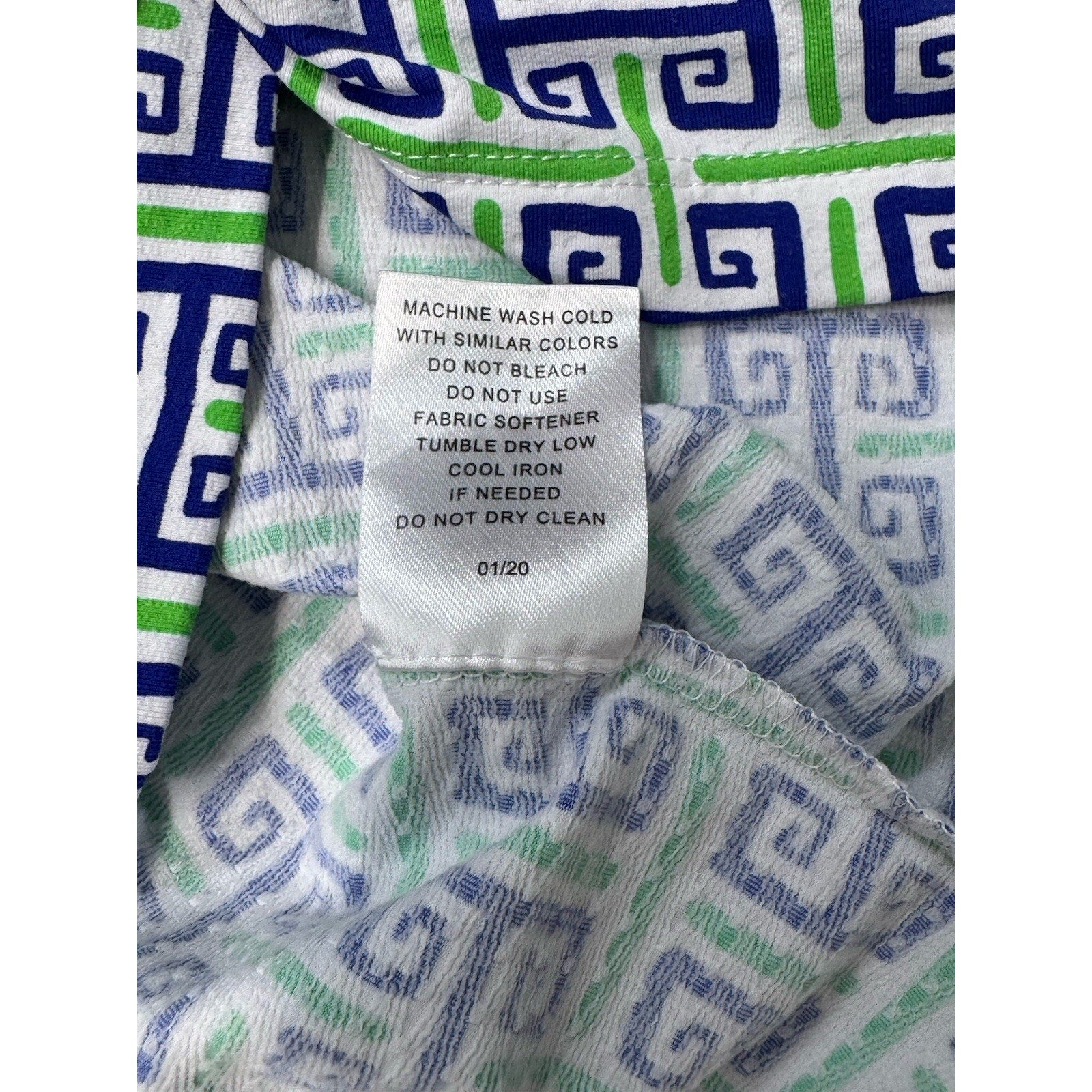 IBKUL $136 Stretch Geo Print Mesh Sleeve Athletic Casual Dress Size XL