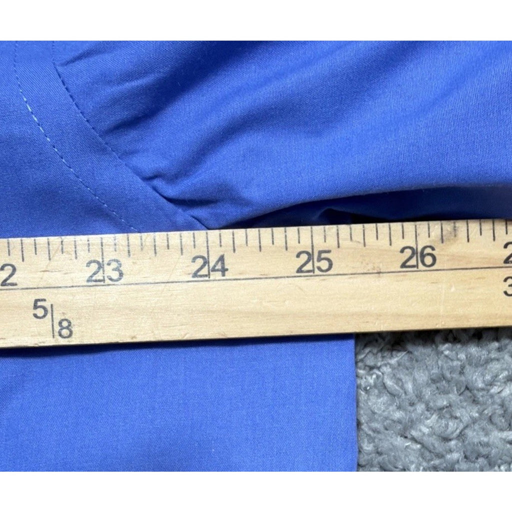 Men's Dress Shirt Button Down OMEGA Italy Designer Short Sleeve XL Blue