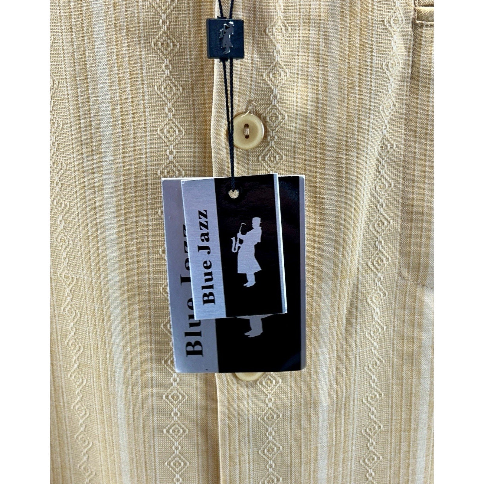 BLUE JAZZ Italy Men Short Sleeve ButterColor Button Front Camp Shirt XL NEW TAG