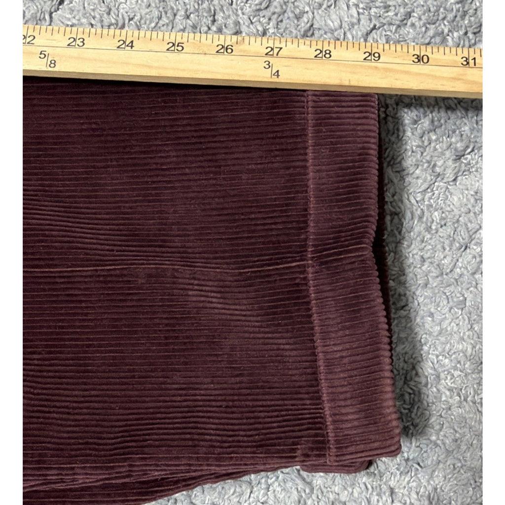 NEW Club Room Pants Mens 34 X29 Burgundy 8 Wale Soft Corduroy Chino Straight