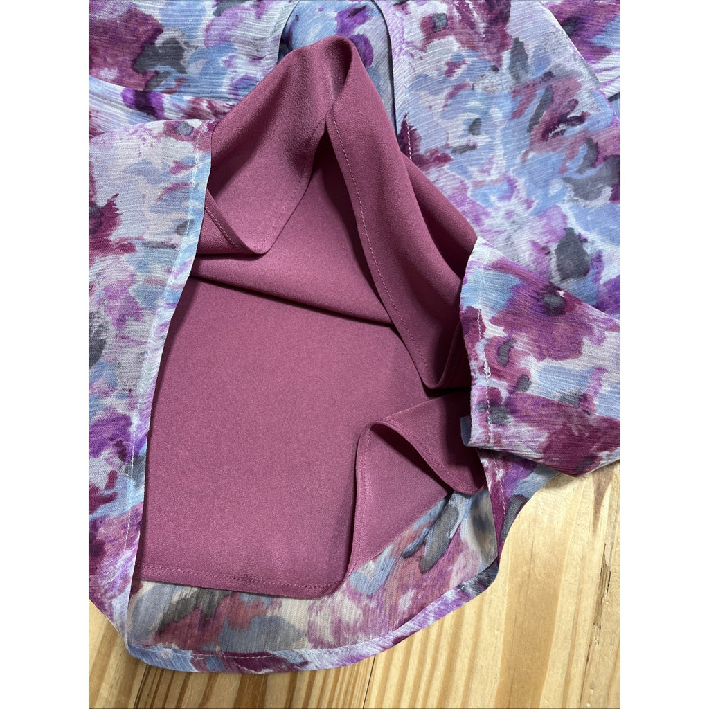 TALBOTS 2 In 1 * Sheer Floral Blouse w/ Silk Shell * Sleeveless Sz 6 Petite NWT