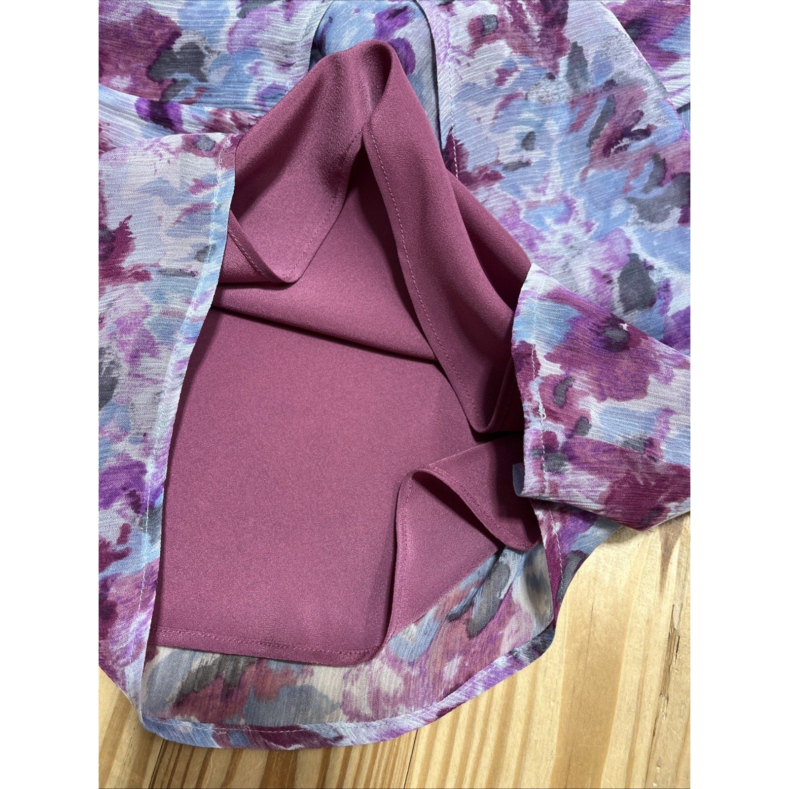 TALBOTS 2 In 1 * Sheer Floral Blouse w/ Silk Shell * Sleeveless Sz 6 Petite NWT