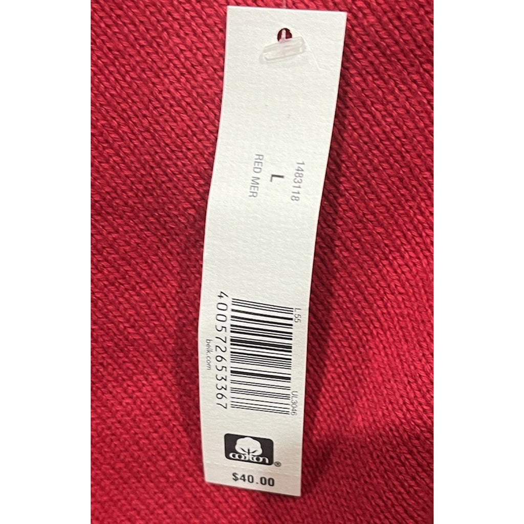 Kim Rogers Red Knit Full Zip Sweater Pockets Women's Size Large New Old Stock