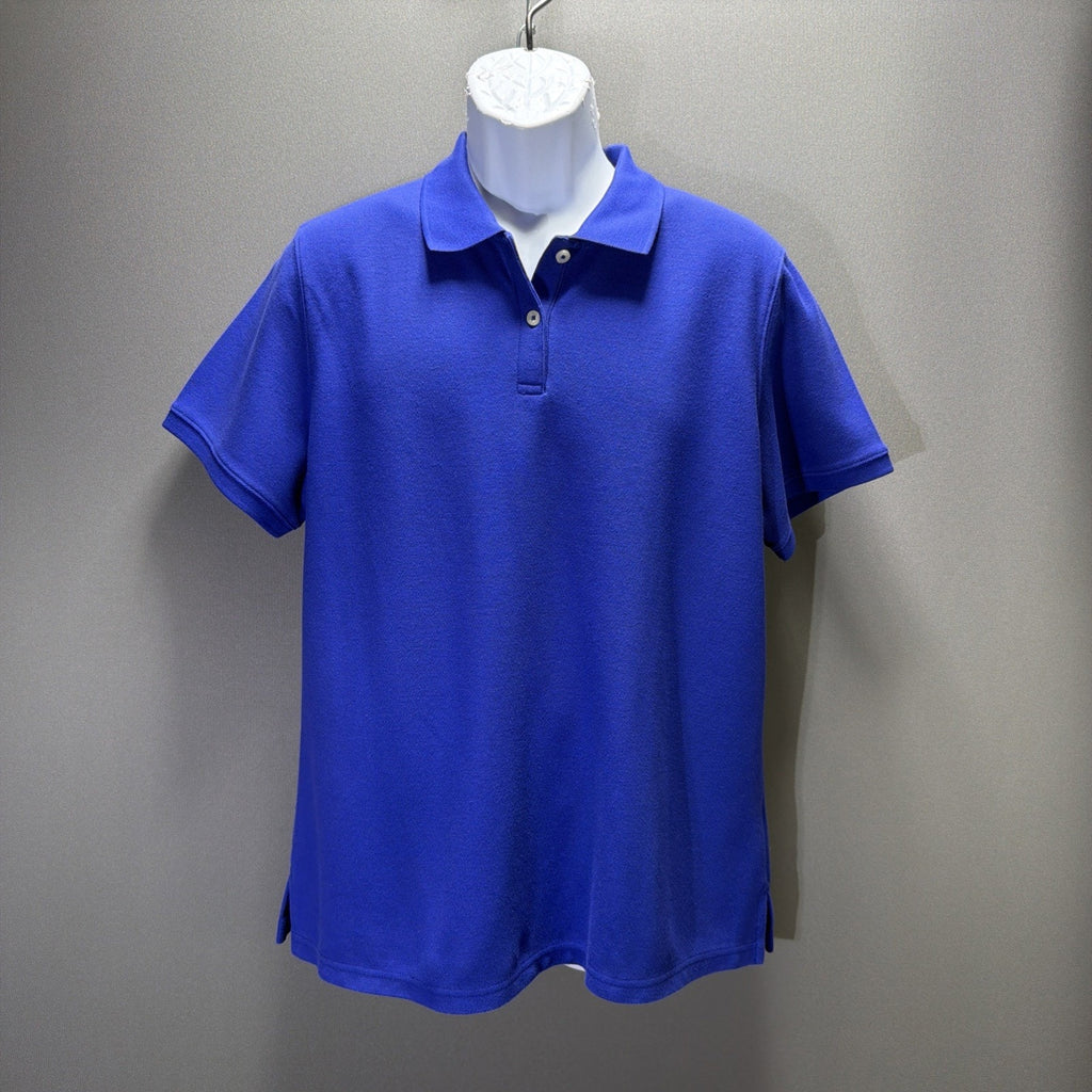 LL Bean Men's Large Regular Relaxed Fit Short Sleeve Polo Blue Excellent