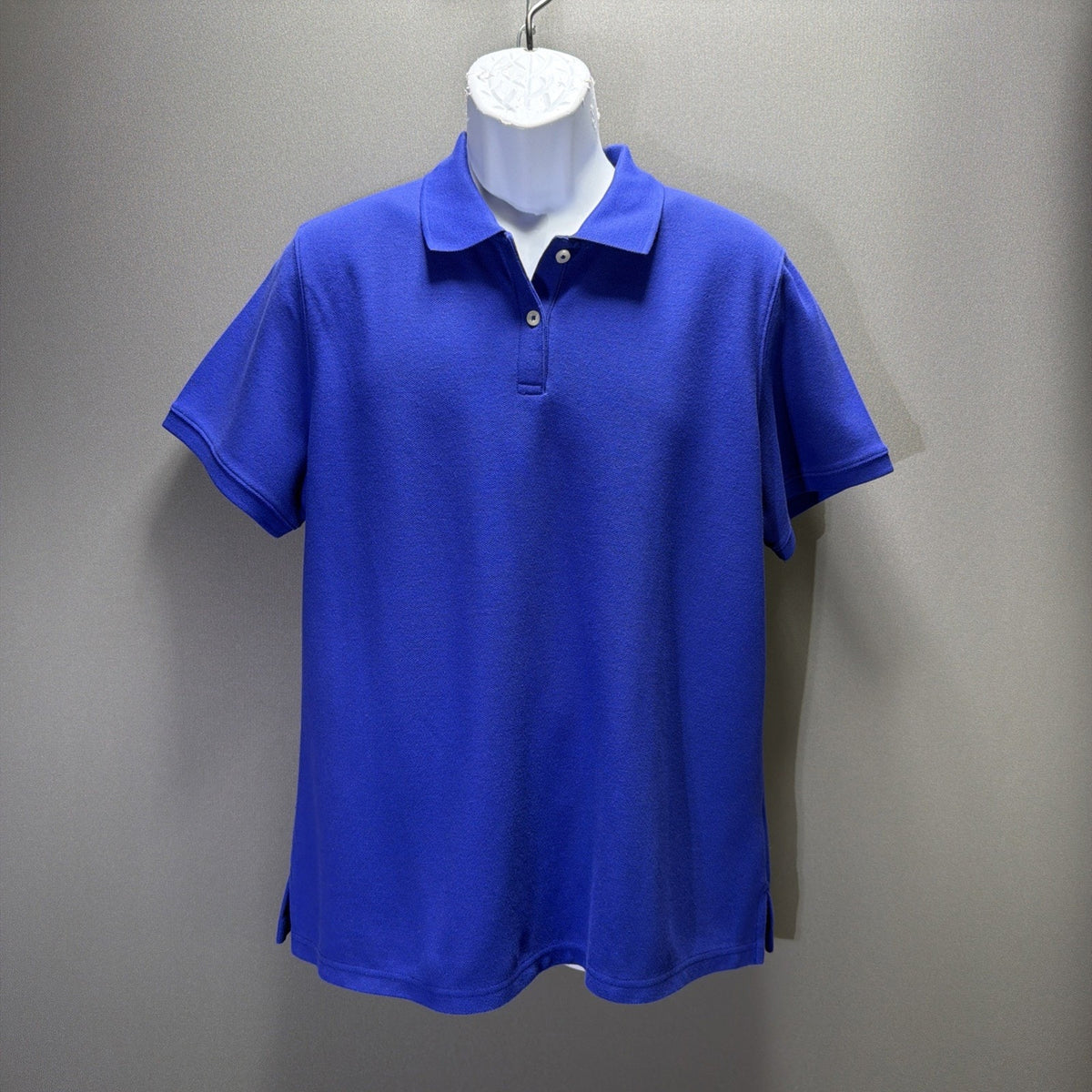 LL Bean Men's Large Regular Relaxed Fit Short Sleeve Polo Blue Excellent