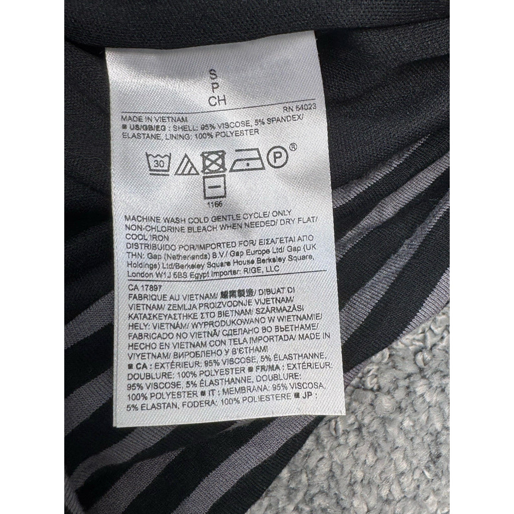 Banana Republic Factory Black/Gray Striped Stretch Knit Dress Ruching Women’s S