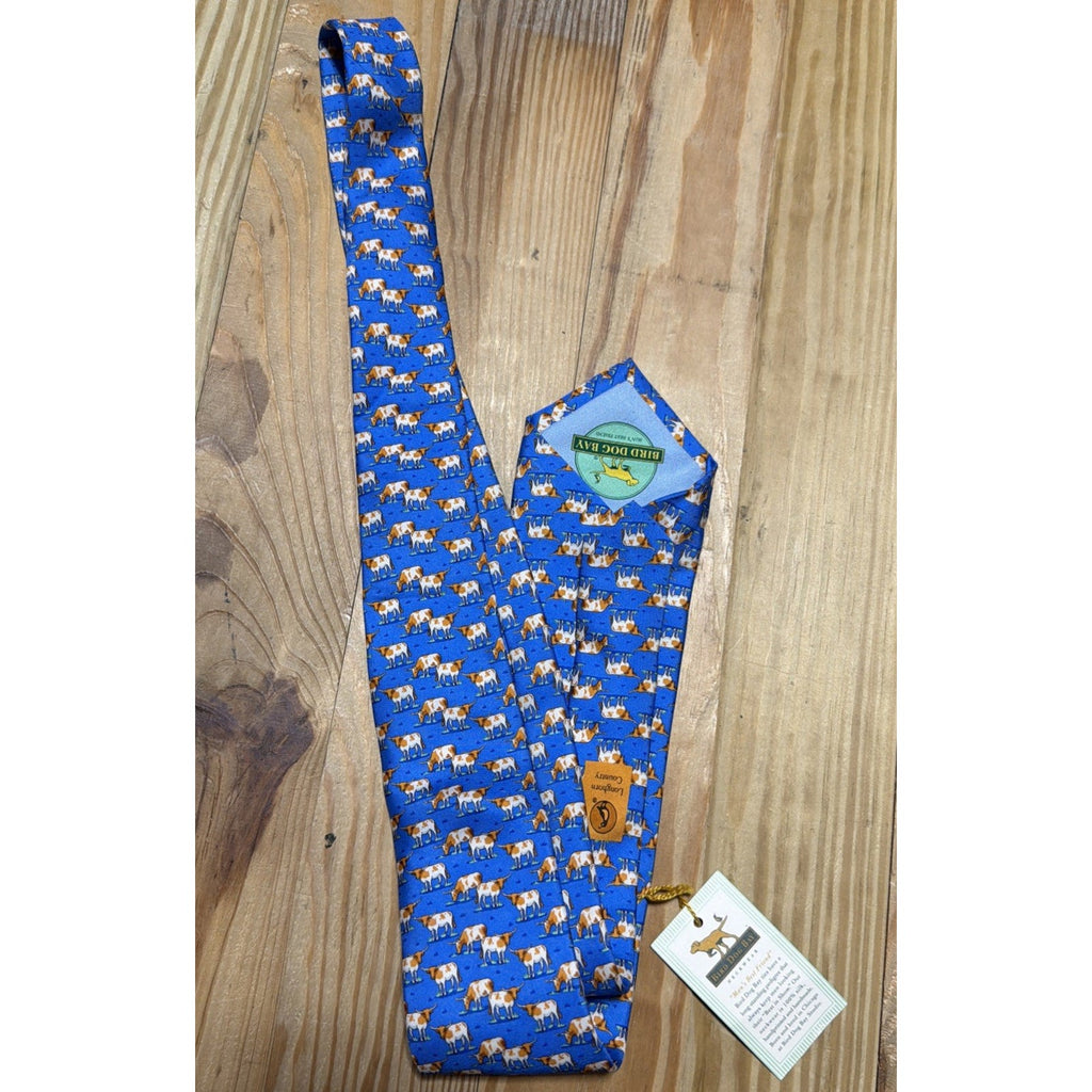 Bird Dog Bay Longhorn Country Silk Tie Hand Made USA Designer Necktie NWT