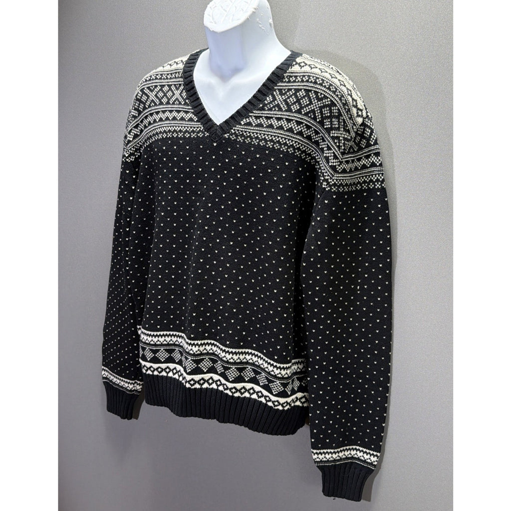 Vtg 90s Ralph Lauren American Living Ski Fair Isle Sweater Mens XL Black NWT