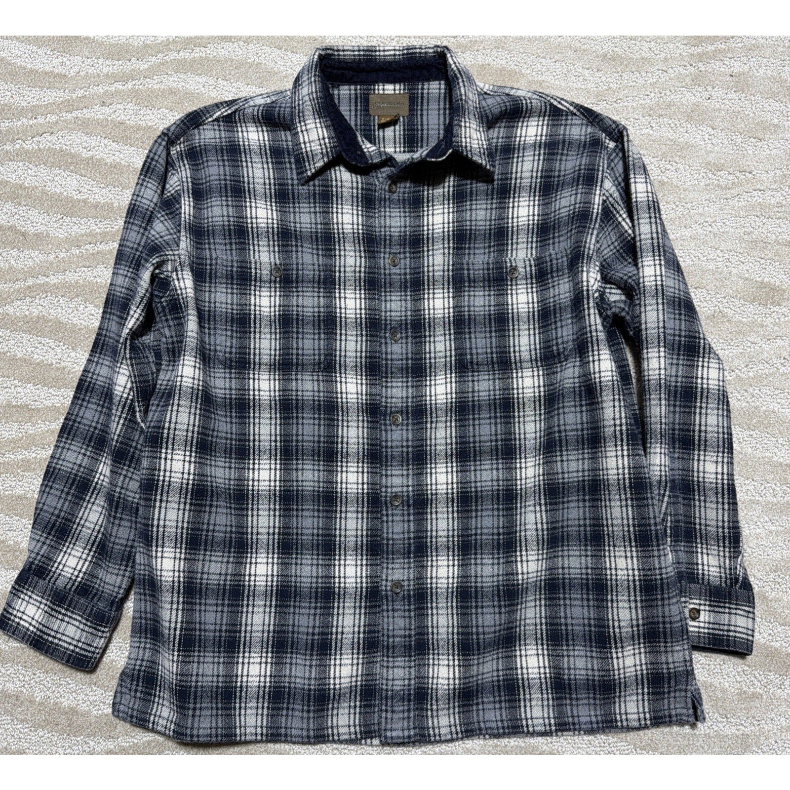 Vtg St. Johns Bay Men's XL Plaid Heavyweight Button Down Flannel Shirt Shacket