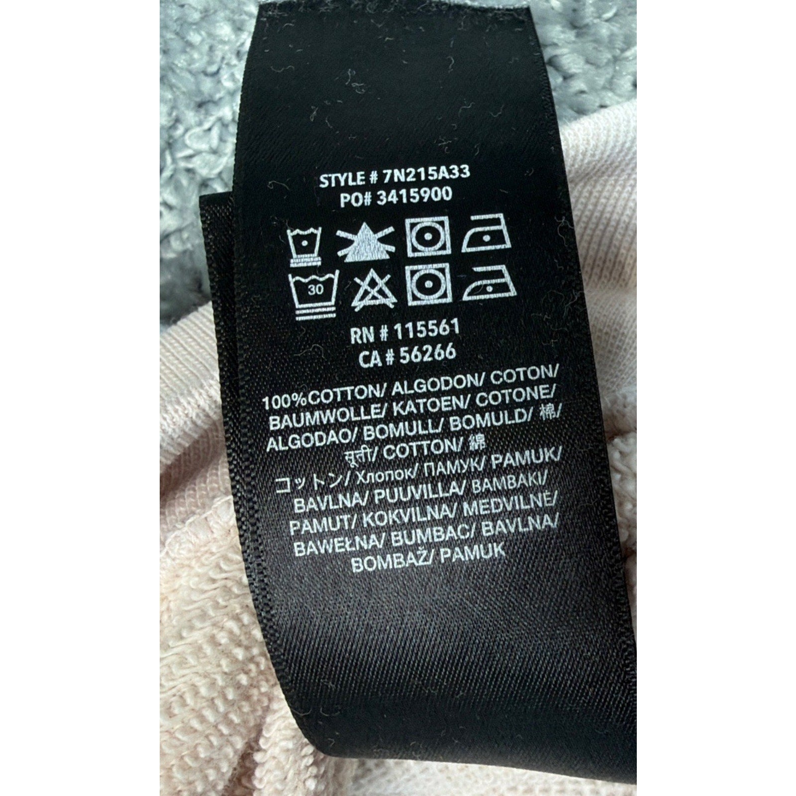 7 For All Mankind Women's Oversized Terry Sweatshirt Size Small Minimalist Flaw