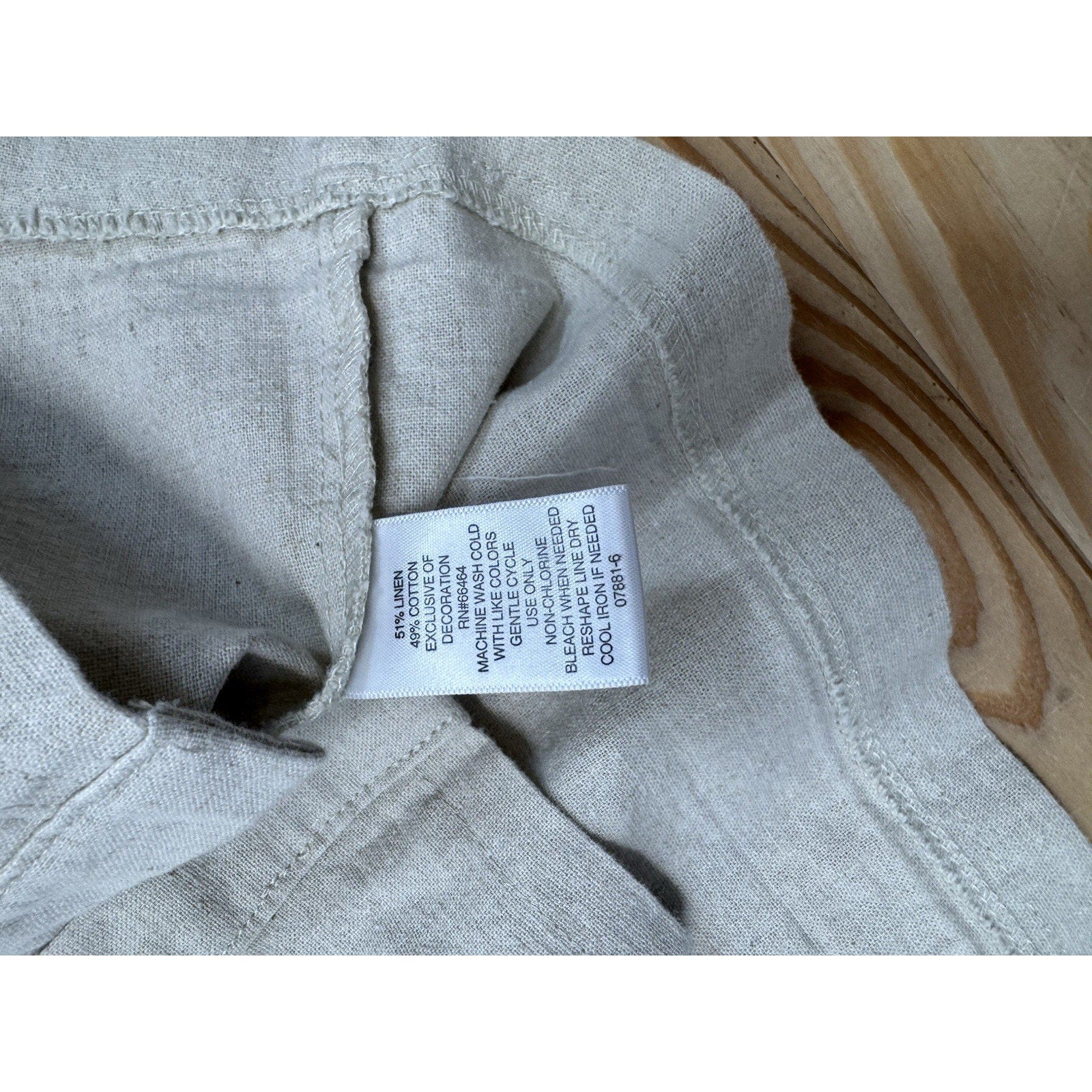 Liz Claiborne Linen Blend Sleeveless Shirt Dress Pockets Size Large Beige NWT