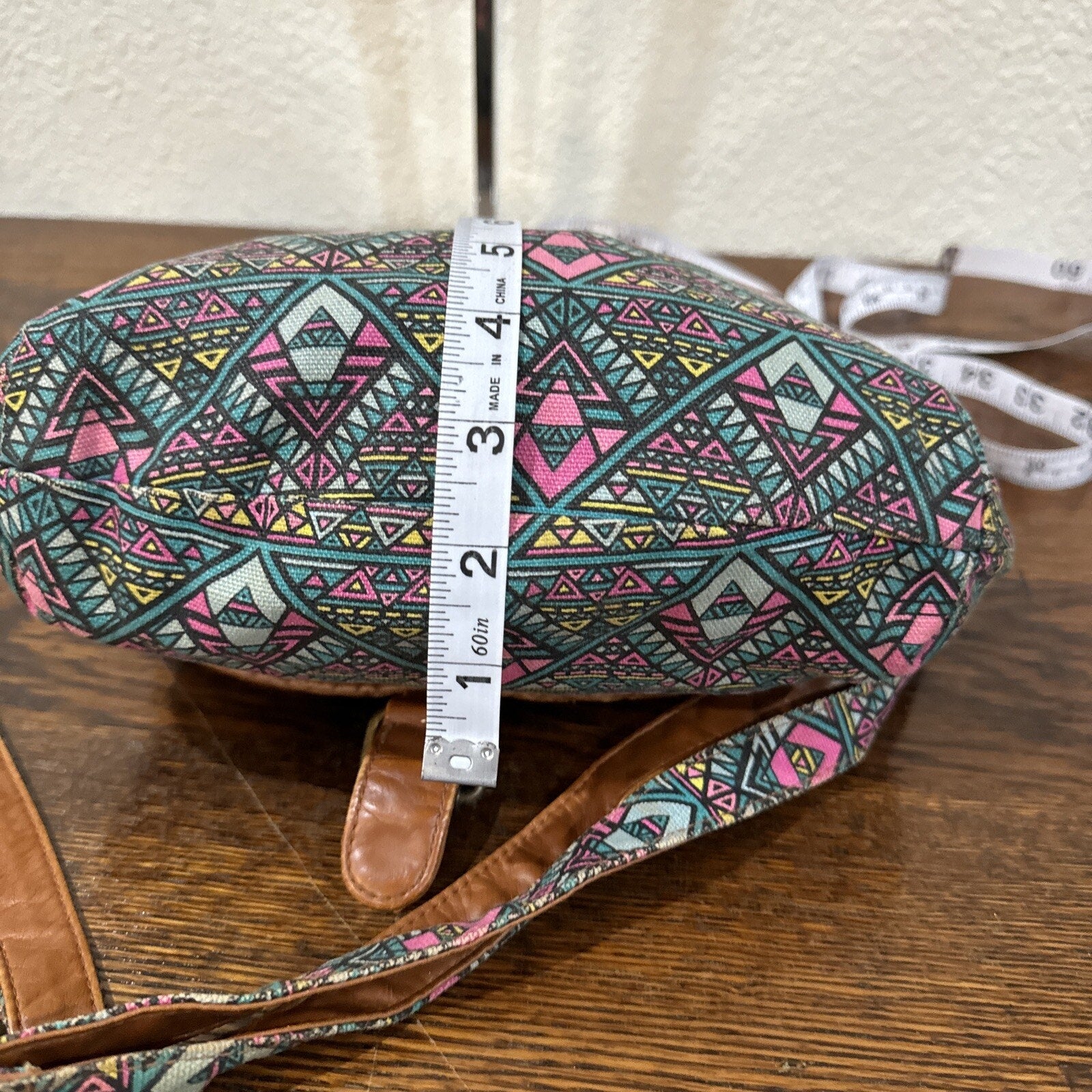 Lulu Women's Purse Handbag Tote RN#93858 Blue pink Brown And Black. Well Loved