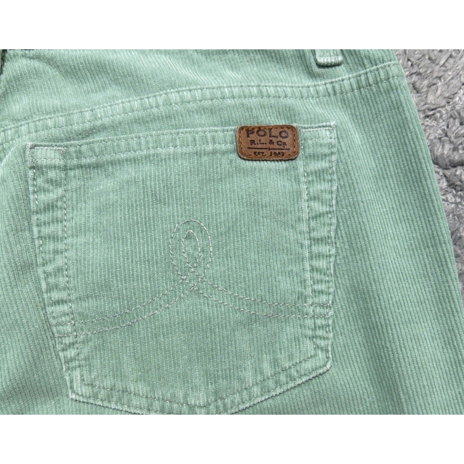 Vintage Polo Jeans Co Ralph Lauren Corduroy Flare Pants Green Size 6 32x34
