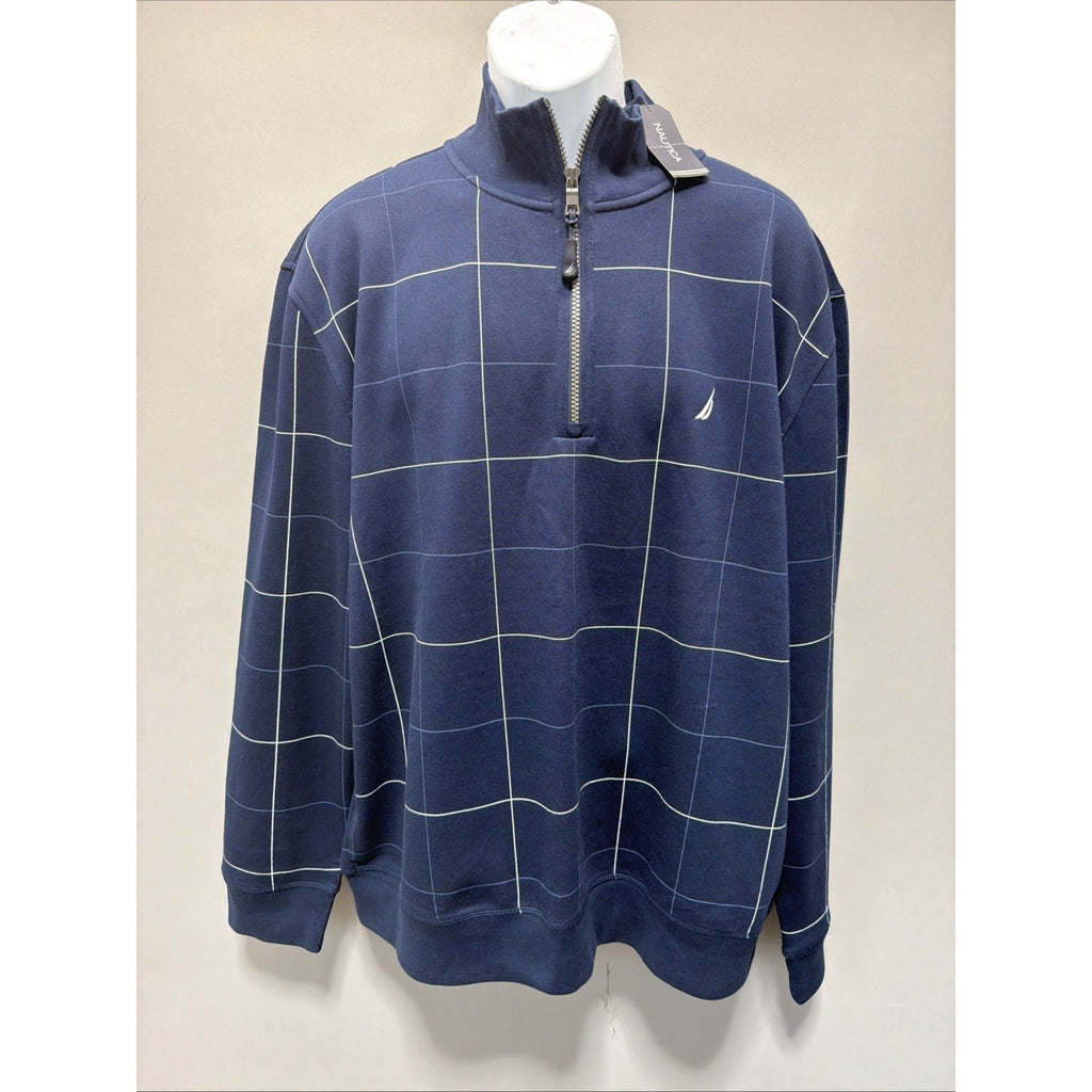 NAUTICA Navtech Men's XL Fleece 1/4 Zip Sweater, Mock-Neck Pullover Sweatshirt