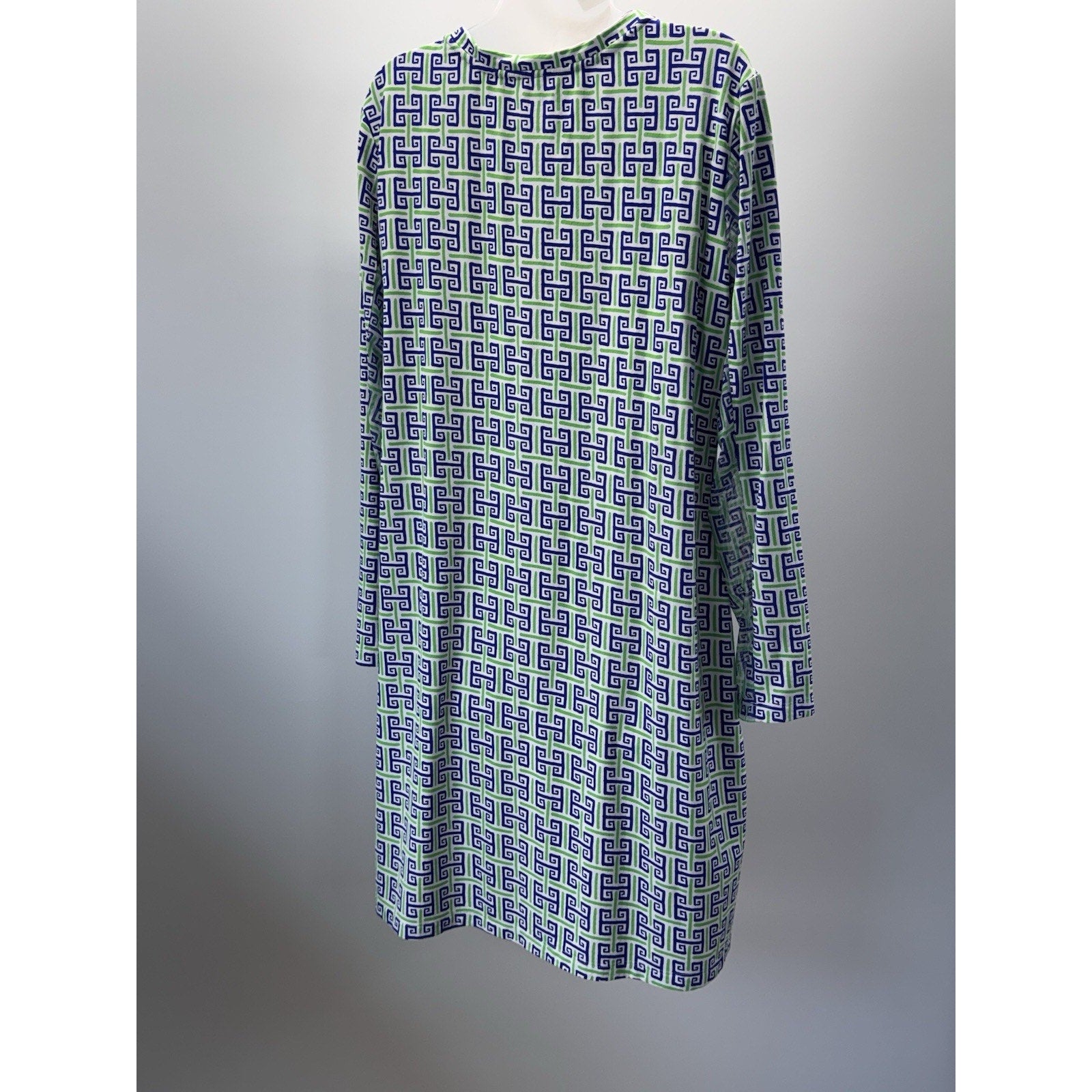 IBKUL $136 Stretch Geo Print Mesh Sleeve Athletic Casual Dress Size XL