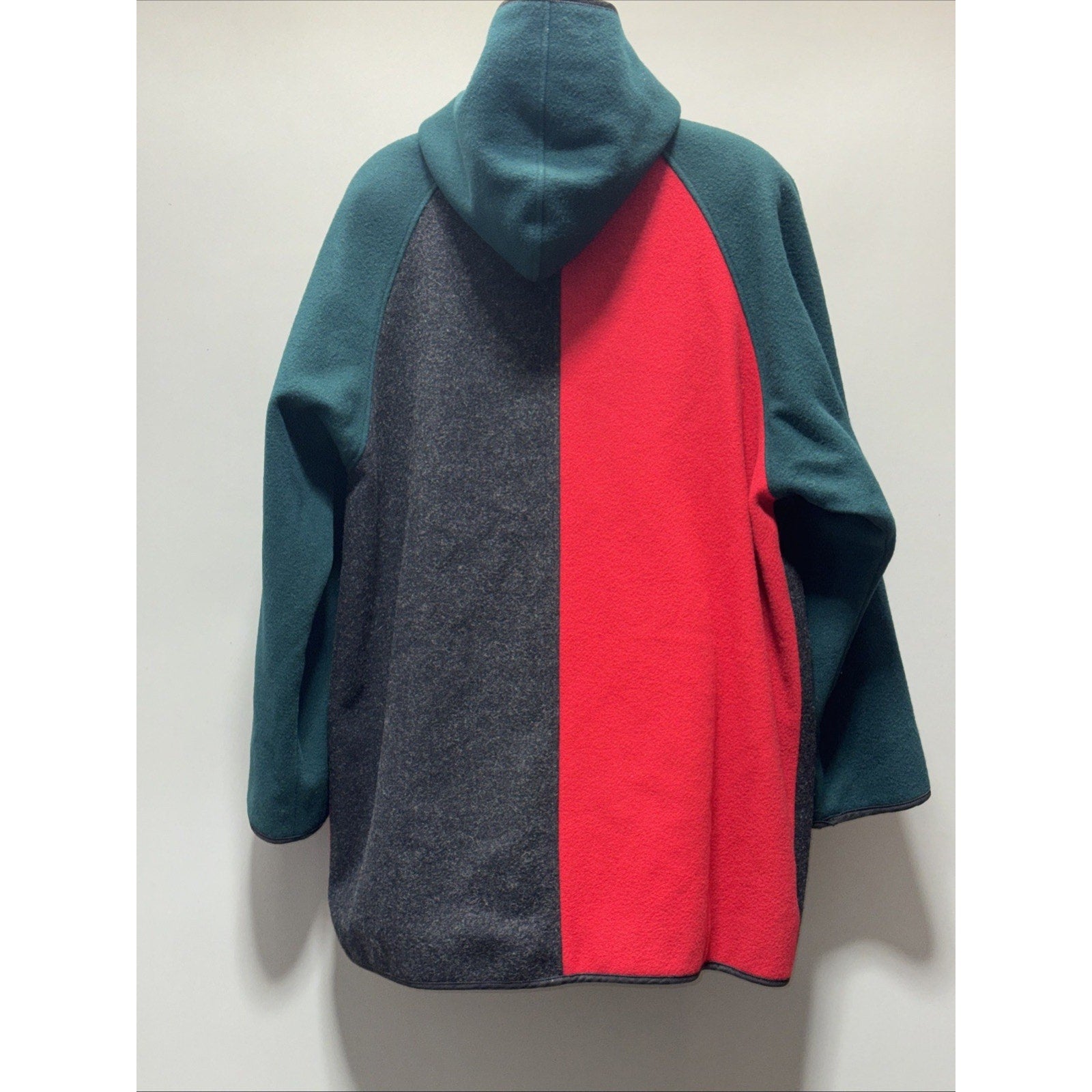 Woolrich 1980's Vintage Wool Colorblock Coat Women's Size XL Made in USA