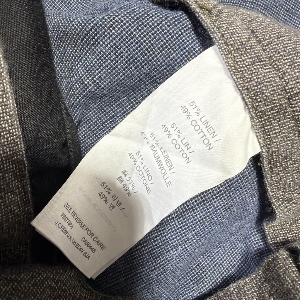 J.CREW Bowery Slim Fit Linen Pants Mens Blue Flat Front 32x29.5