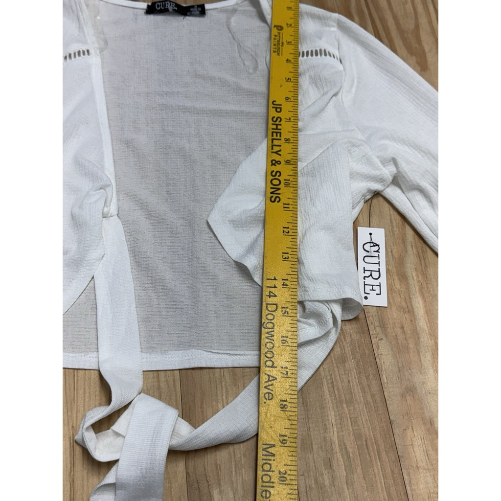 Cure Apparel Women's Cropped White Coverup Size Medium NWT