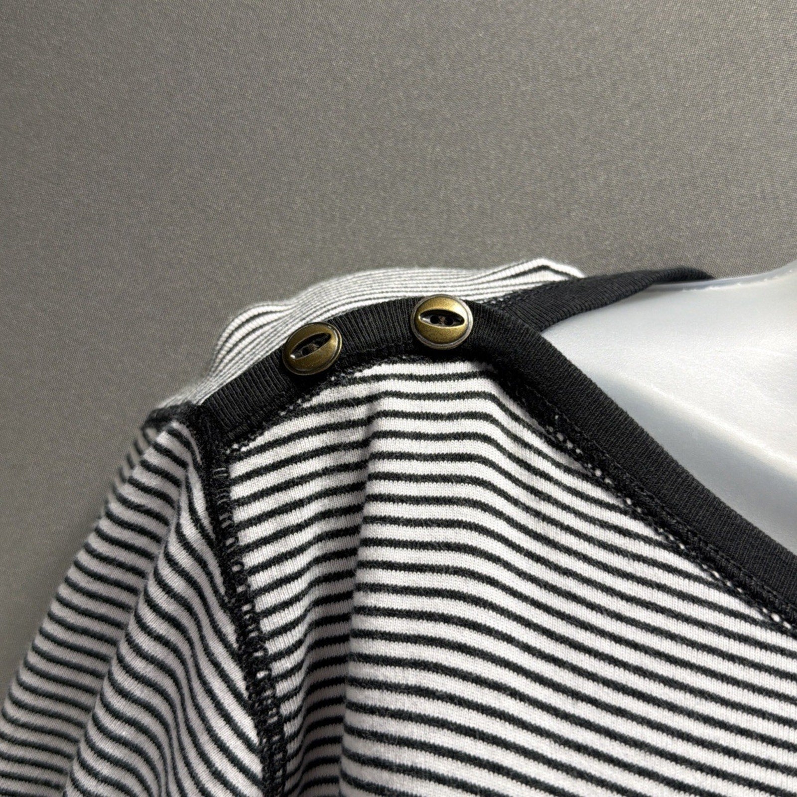 Lauren Jeans Co Ralph Lauren Womens L Measured Black White Stripe Nautical Top