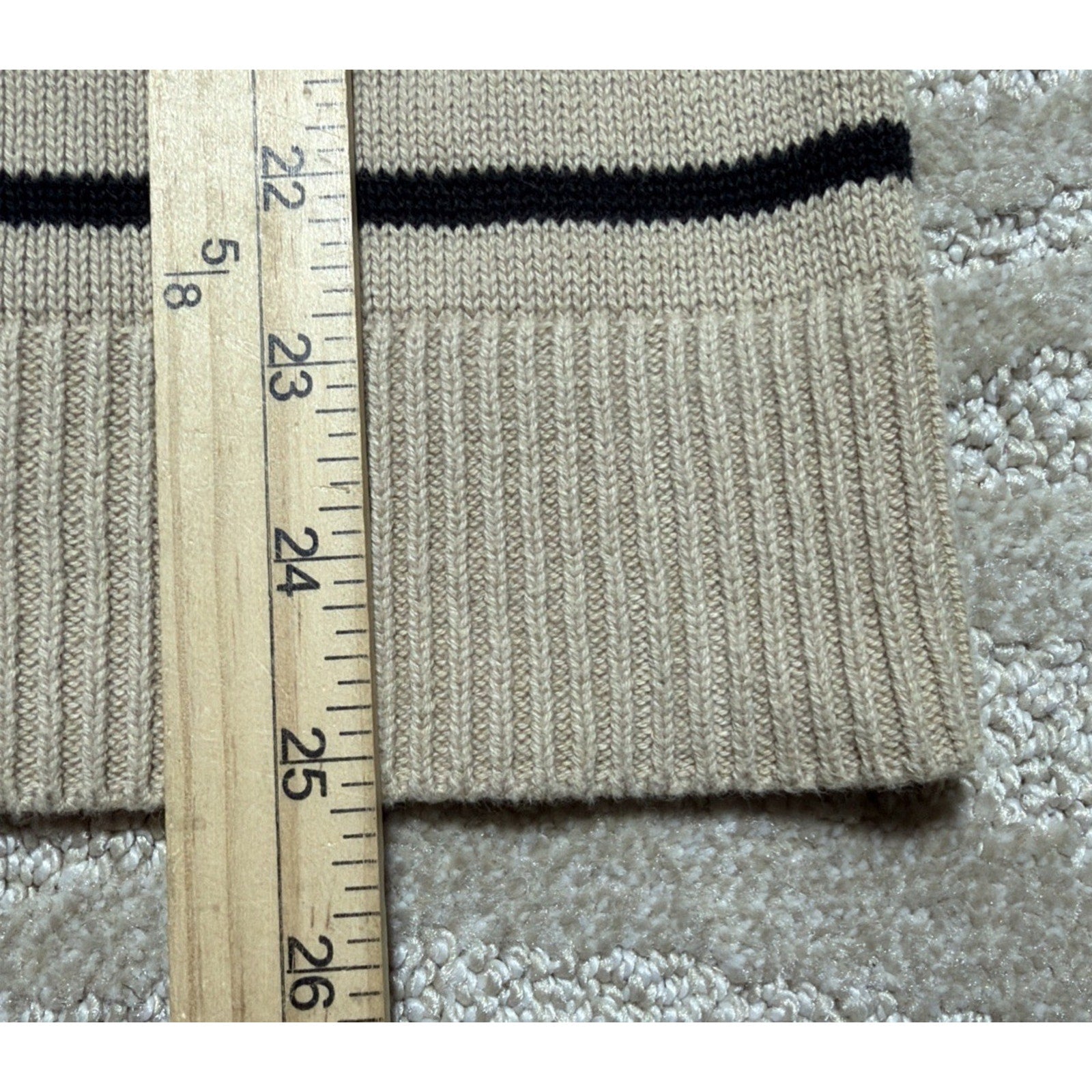 Loft Outlet Tan Knit Coastal Stripe Sweater Vest Sleeveless V neck Size Medium