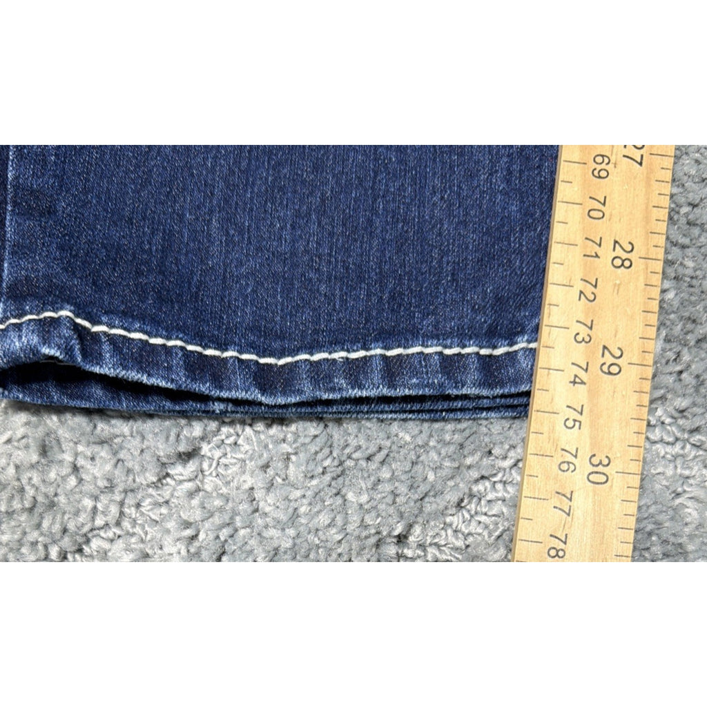 Seven 7 Skinny Jeans Womens Blue Denim Embellished Pocket Size 10 33x29