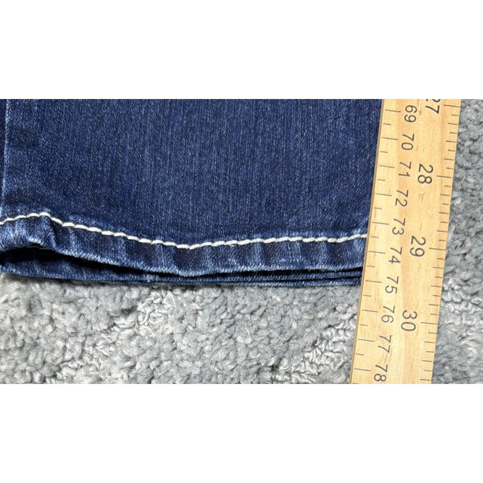 Seven 7 Skinny Jeans Womens Blue Denim Embellished Pocket Size 10 33x29