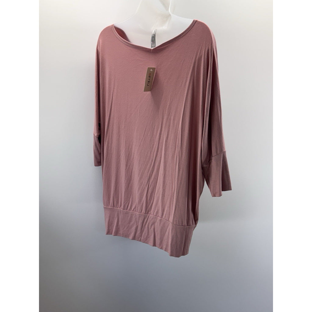 Simlu Peachy Pink 3/4 Sleeve Blouse Rayon Stretch Rayon Women’s Size M