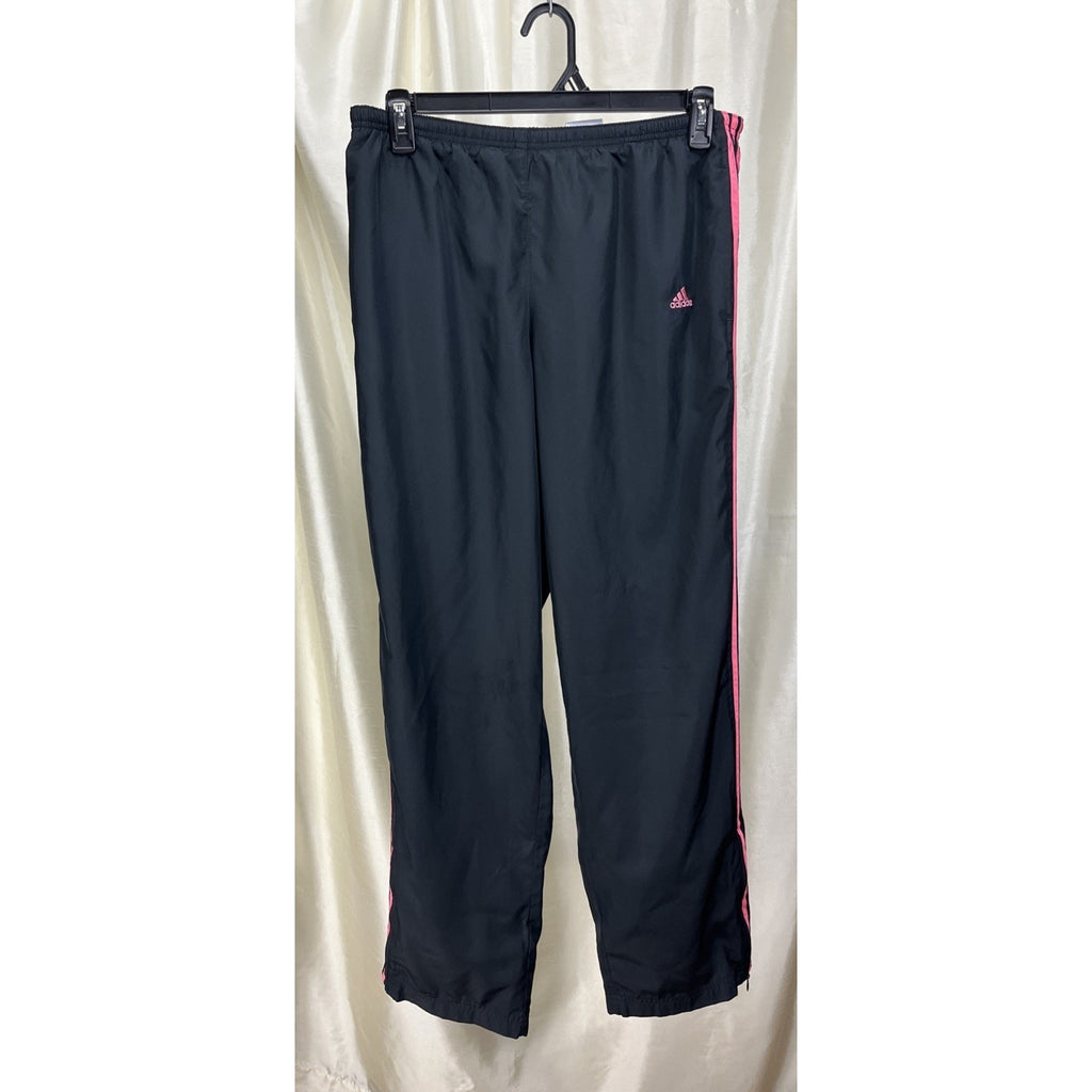 Y2K Adidas Pink Three Stripe Windbreaker Jogger Pants Zip Ankle Size XL