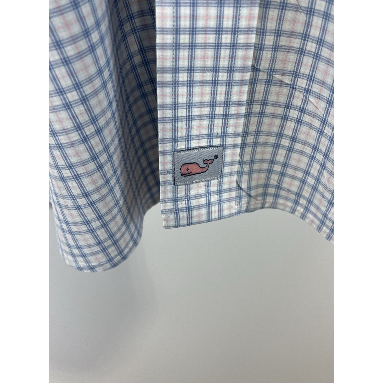 Vineyard Vines Classic Fit Murray Shirt Mens Large Blue White Check Long Sleeve