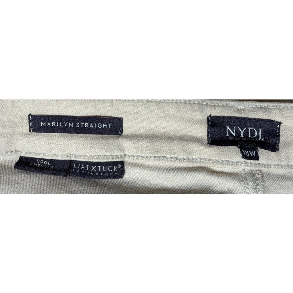 NYDJ Marilyn Straight Crop Jeans , 18W , Feather