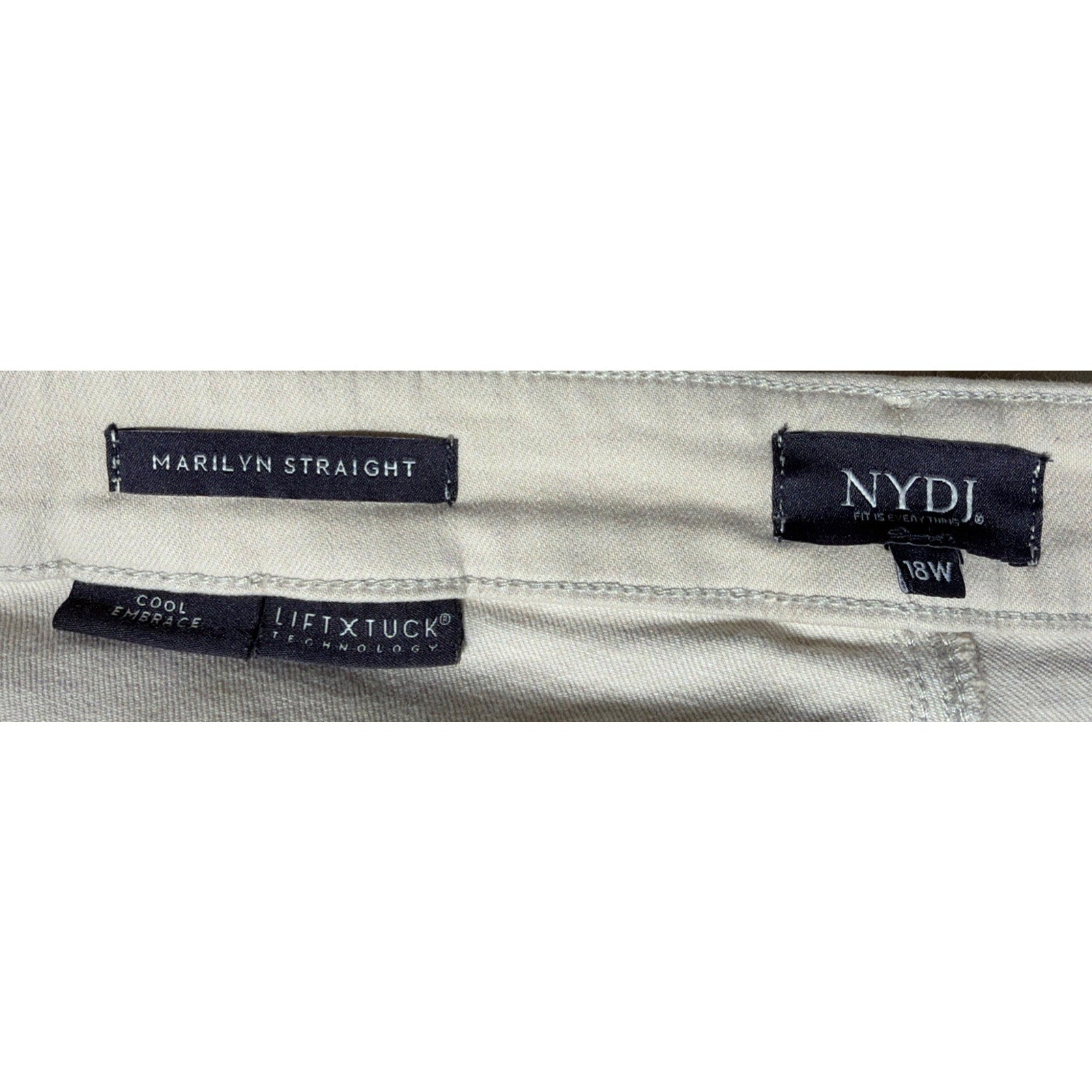 NYDJ Marilyn Straight Crop Jeans , 18W , Feather