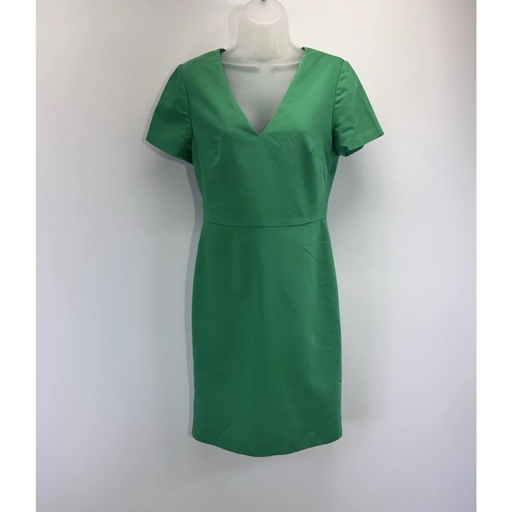 J. CREW Factory Cap Sleeve V Neck Green Dress Women’s Size 4