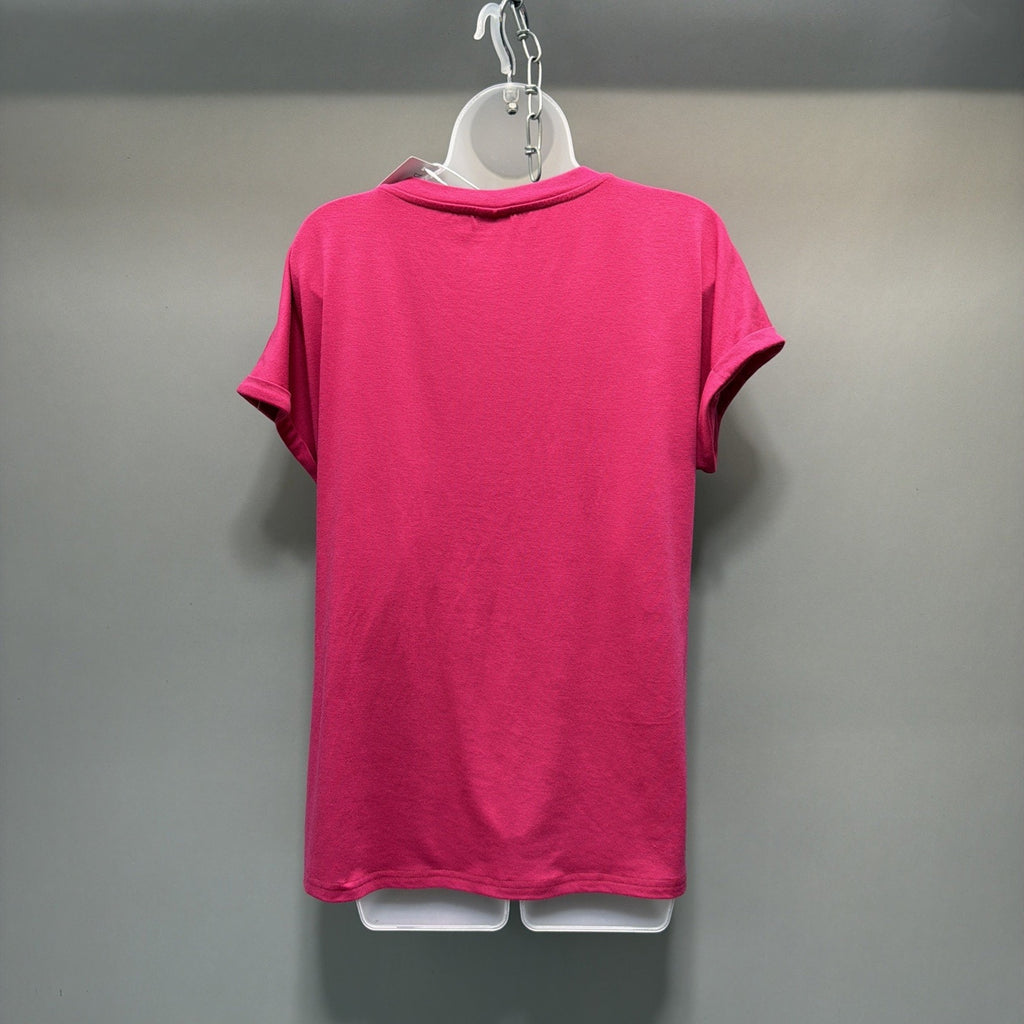 Xieerduo Pink Short Sleeve V Neck T Shirt Women’s Size Medium NWT
